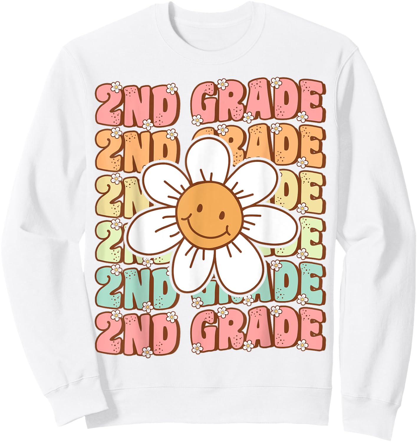 Groovy 2nd Grade Back To School First Day of Second Grade Sweatshirt - Sweatshirt | White