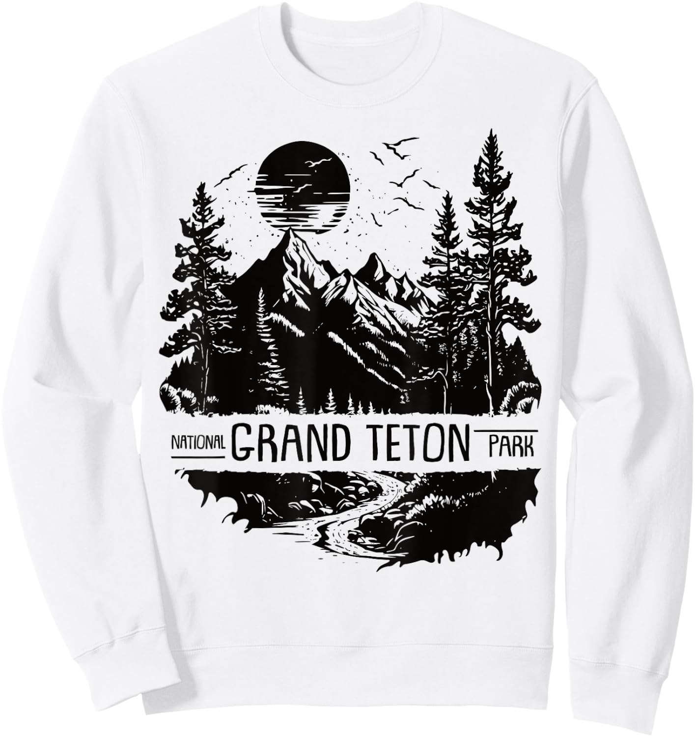 Retro Grand Teton National Park US Vintage Grand Teton Sweatshirt - Sweatshirt | White