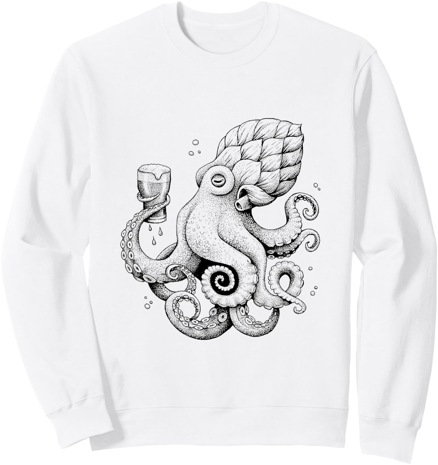 Hoptopus - The Beer Drinking Octopus Classic Sweatshirt - Sweatshirt | White