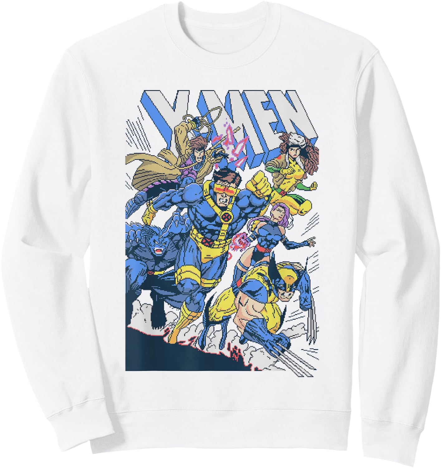 Marvel Comics Retro Classic X-Men Ready to Fight Group Shot Sweatshirt - Sweatshirt | White