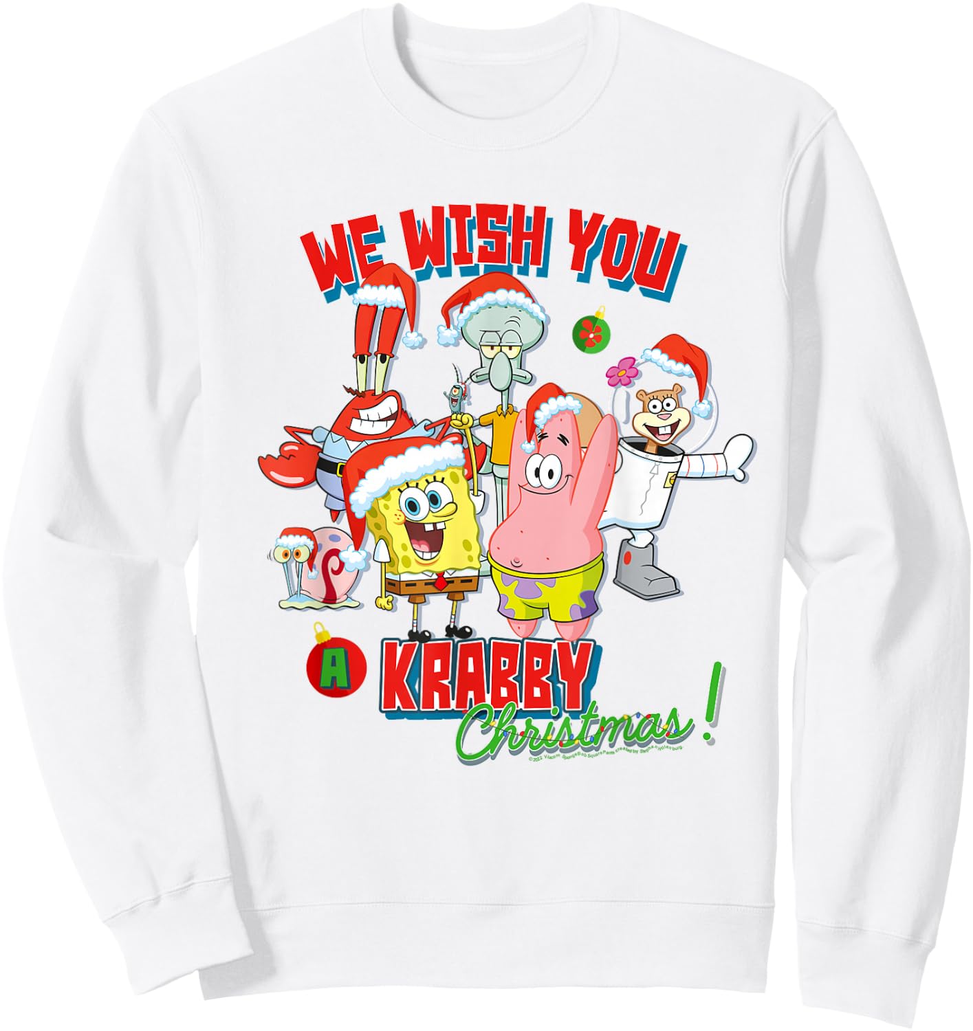 SpongeBob SquarePants We Wish You A Krabby Christmas! Sweatshirt - Sweatshirt | White