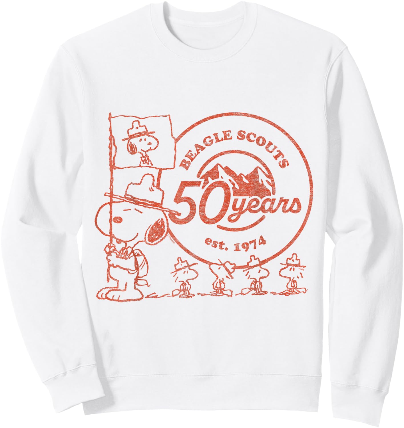 Peanuts Snoopy Flag Logo Sweatshirt - Sweatshirt | White
