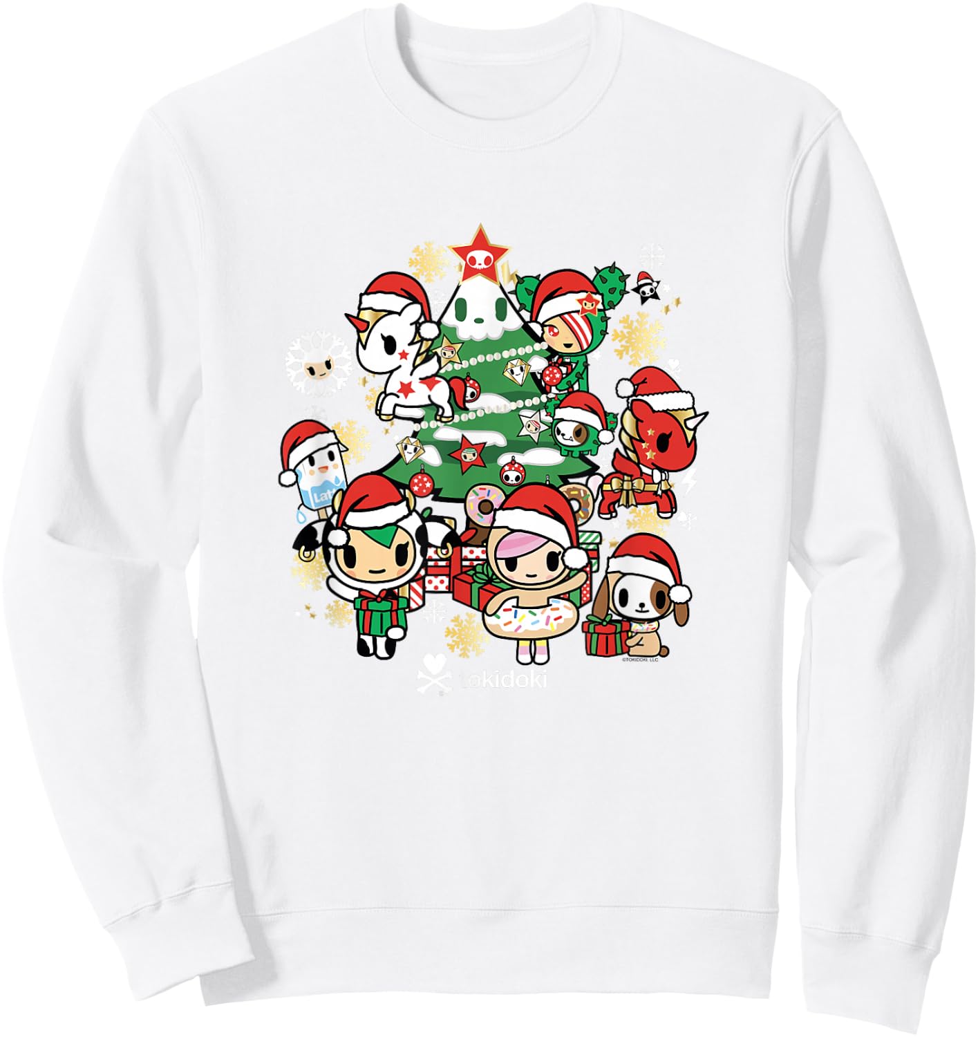Tokidoki Christmas Tree Decoration Festive Group Shot Sweatshirt - Sweatshirt | White