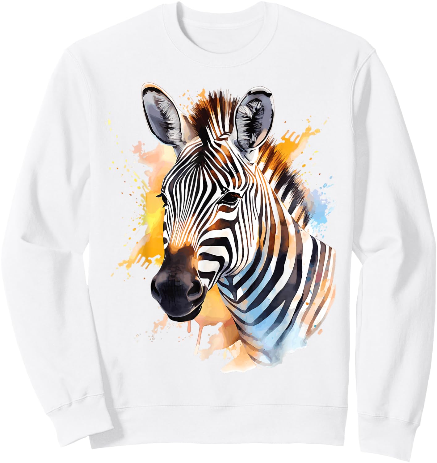 Cute Zebra Watercolor Art Sweatshirt - Sweatshirt | White
