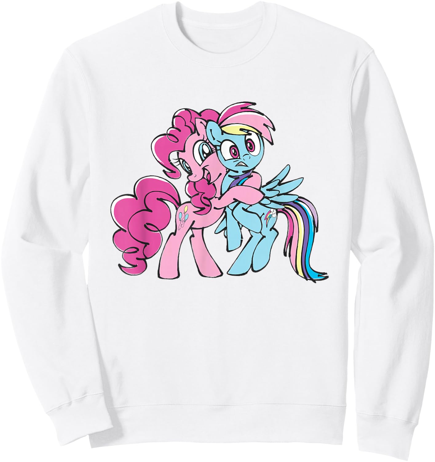My Little Pony Pinkie Pie Hugs Rainbow Dash Sweatshirt - Sweatshirt | White