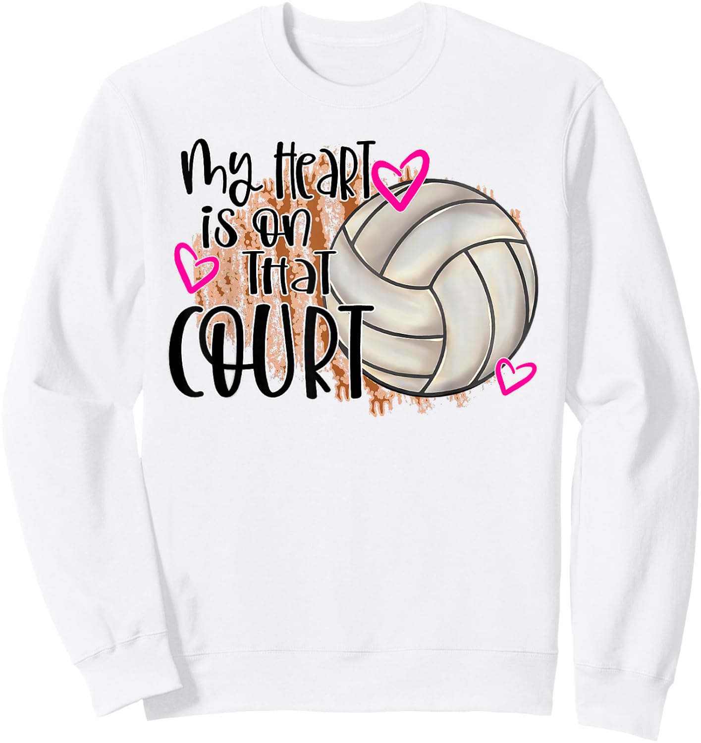 My Heart is On That Court Cute Volleyball Mom Game Day Volle Sweatshirt - Sweatshirt | White