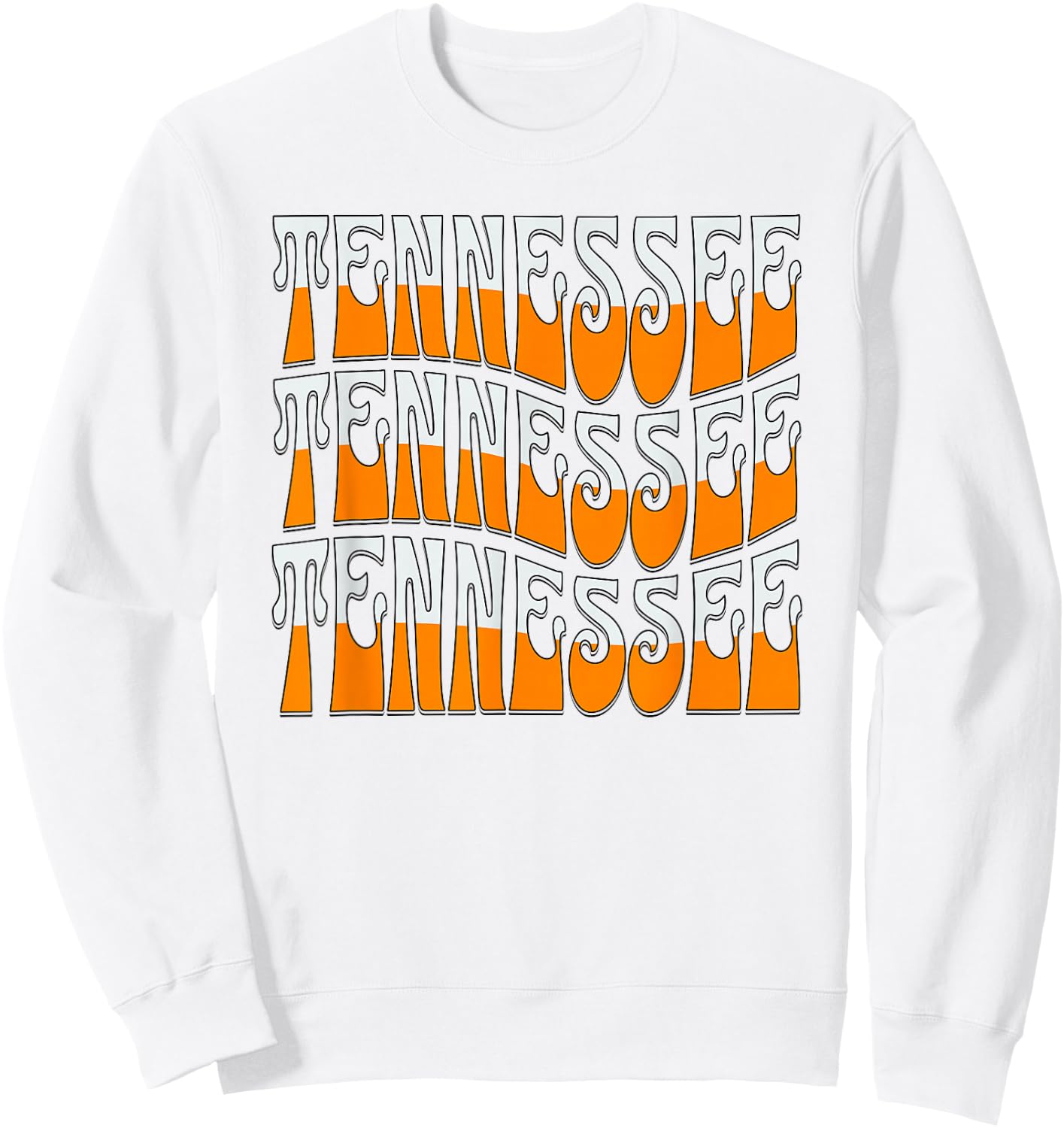 Retro Wavy Tennessee Men's Tennessee Women's Orange Sweatshirt - Sweatshirt | White