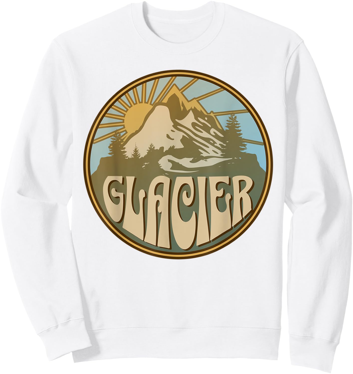 Glacier Montana Nature Mountains Hiking Outdoors Sweatshirt - Sweatshirt | White