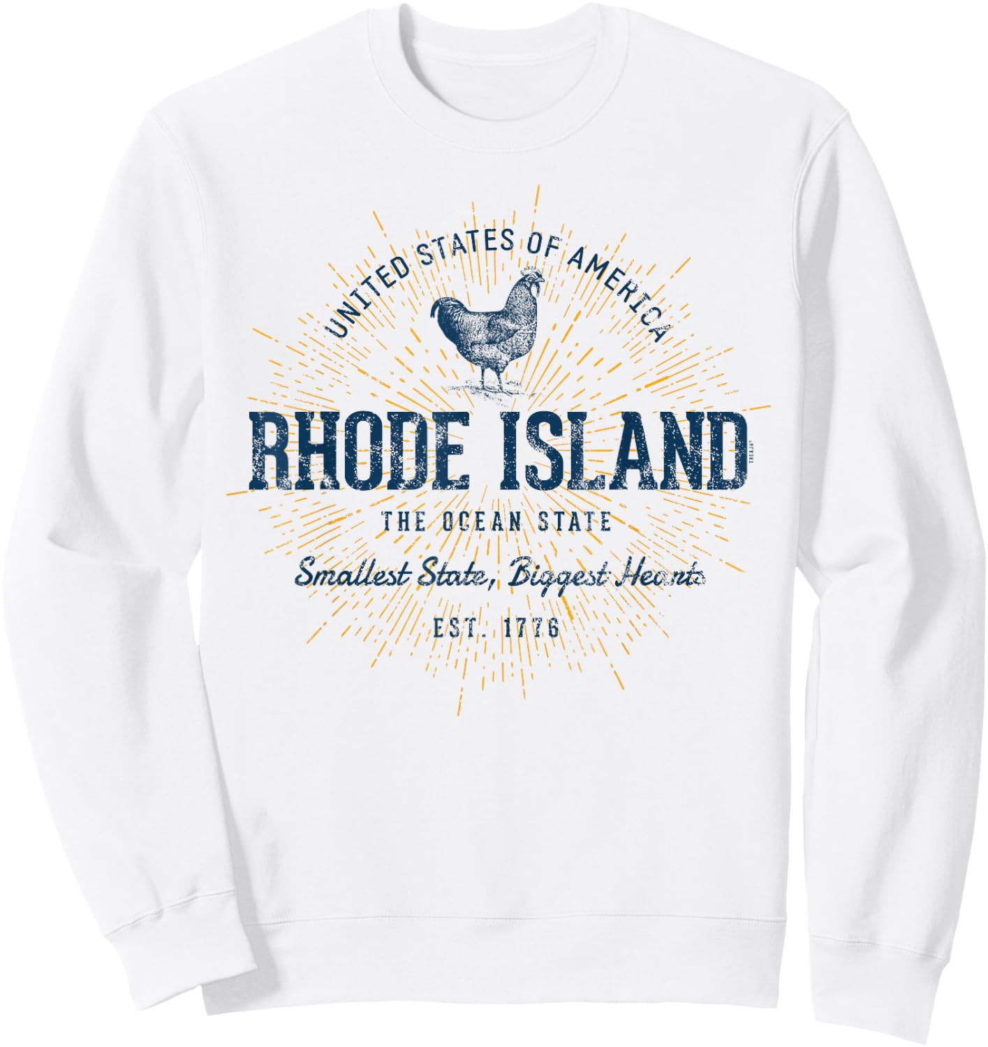 Vintage State of Rhode Island Retro Sweatshirt - Sweatshirt | White