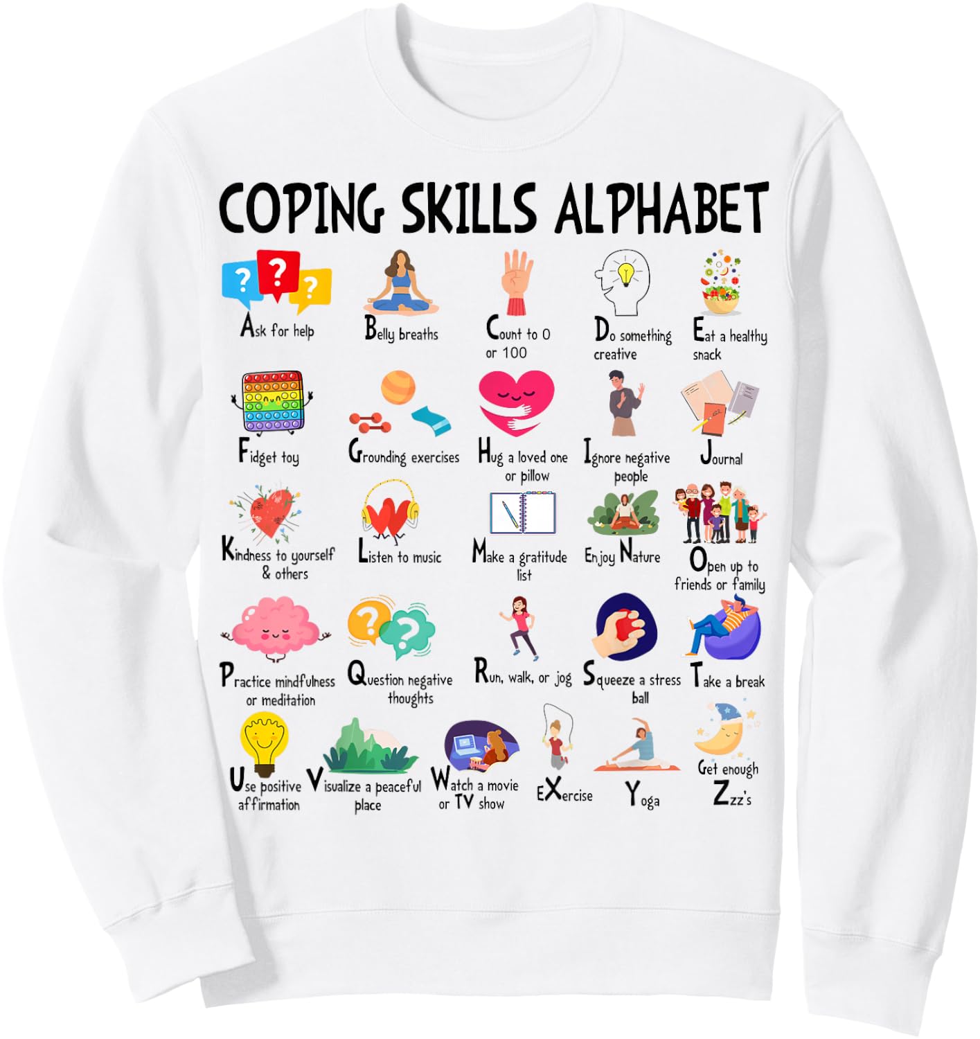 Mental Health tie Clothing Counselor Shirt Women Therapist Sweatshirt - Sweatshirt | White