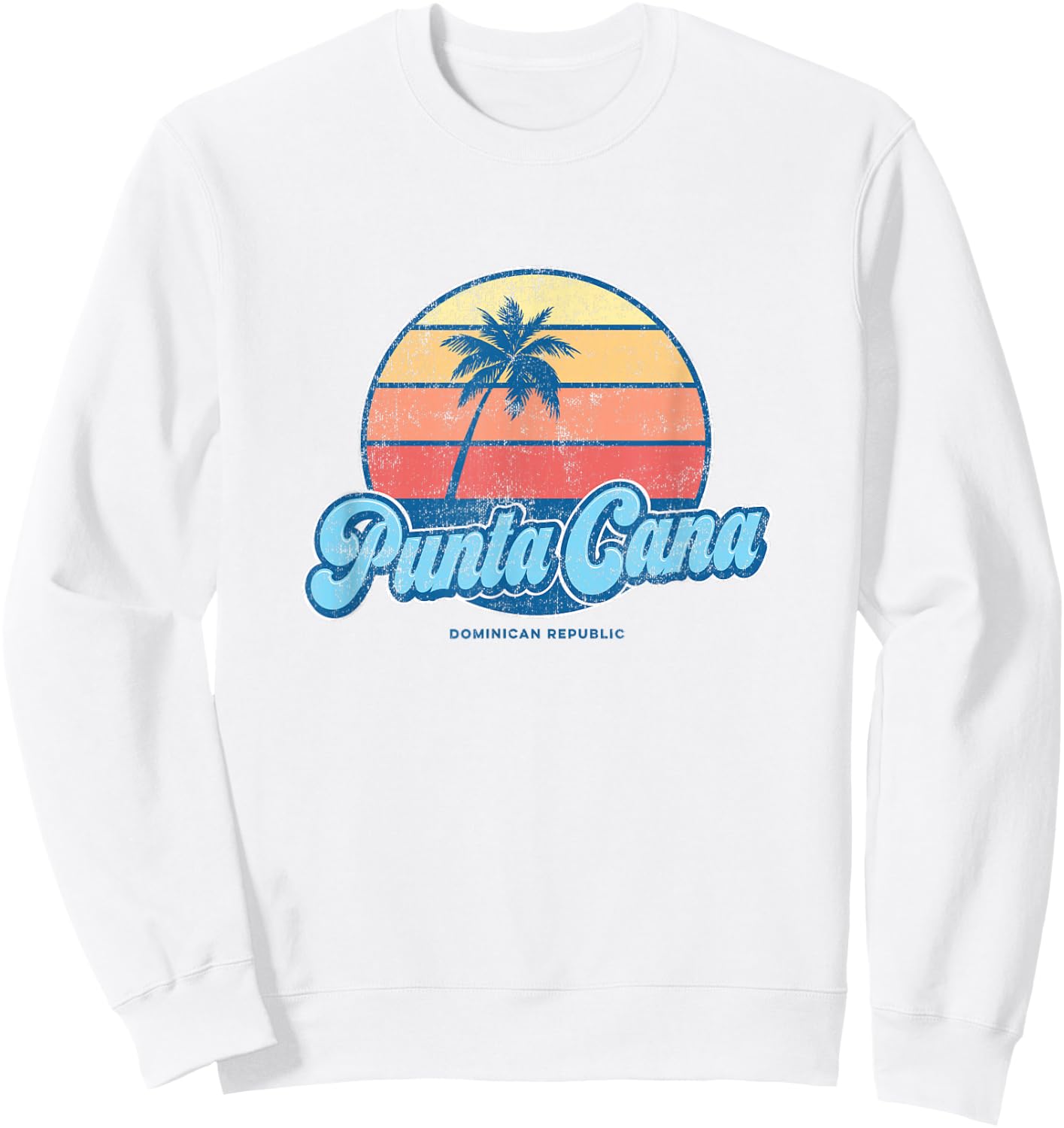 Vintage Punta Cana Dominican Republic Classic 70s Retro Surf Sweatshirt - Sweatshirt | White