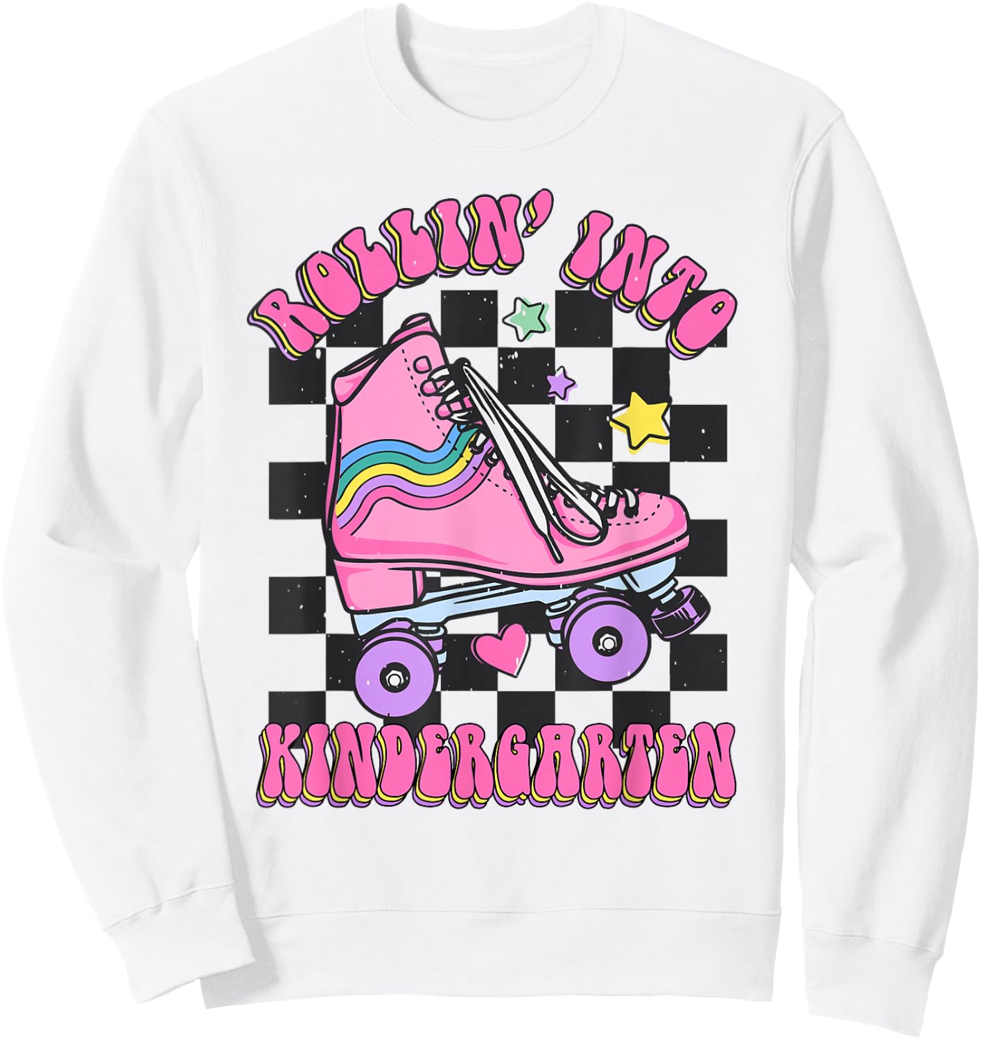 Kids Back To School Skating Rollin Into Kindergarten Sweatshirt - Sweatshirt | White