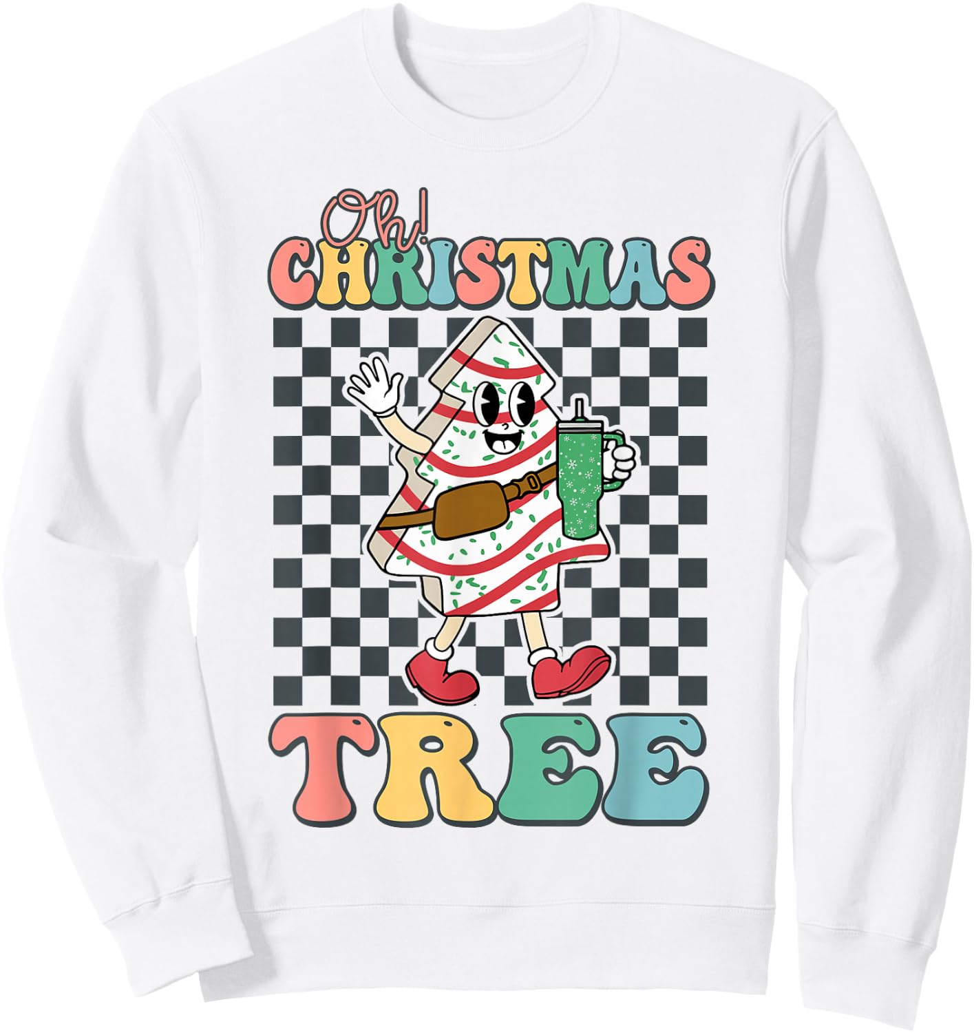 Oh Christmas Tree Cakes Debbie Becky Jen Cake Lovers Xmas Sweatshirt - Sweatshirt | White