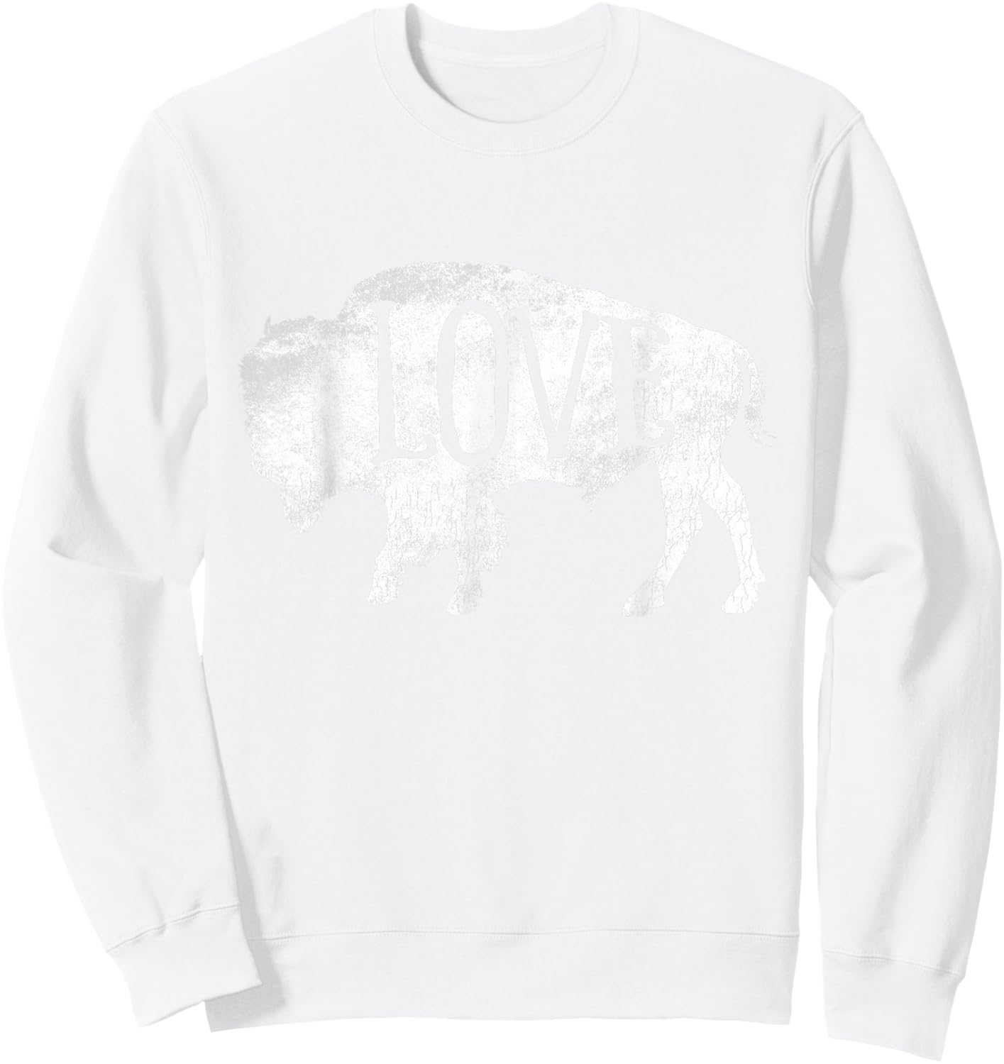 American Vintage Buffalo Silhouette Love Bison Sweatshirt - Sweatshirt | White