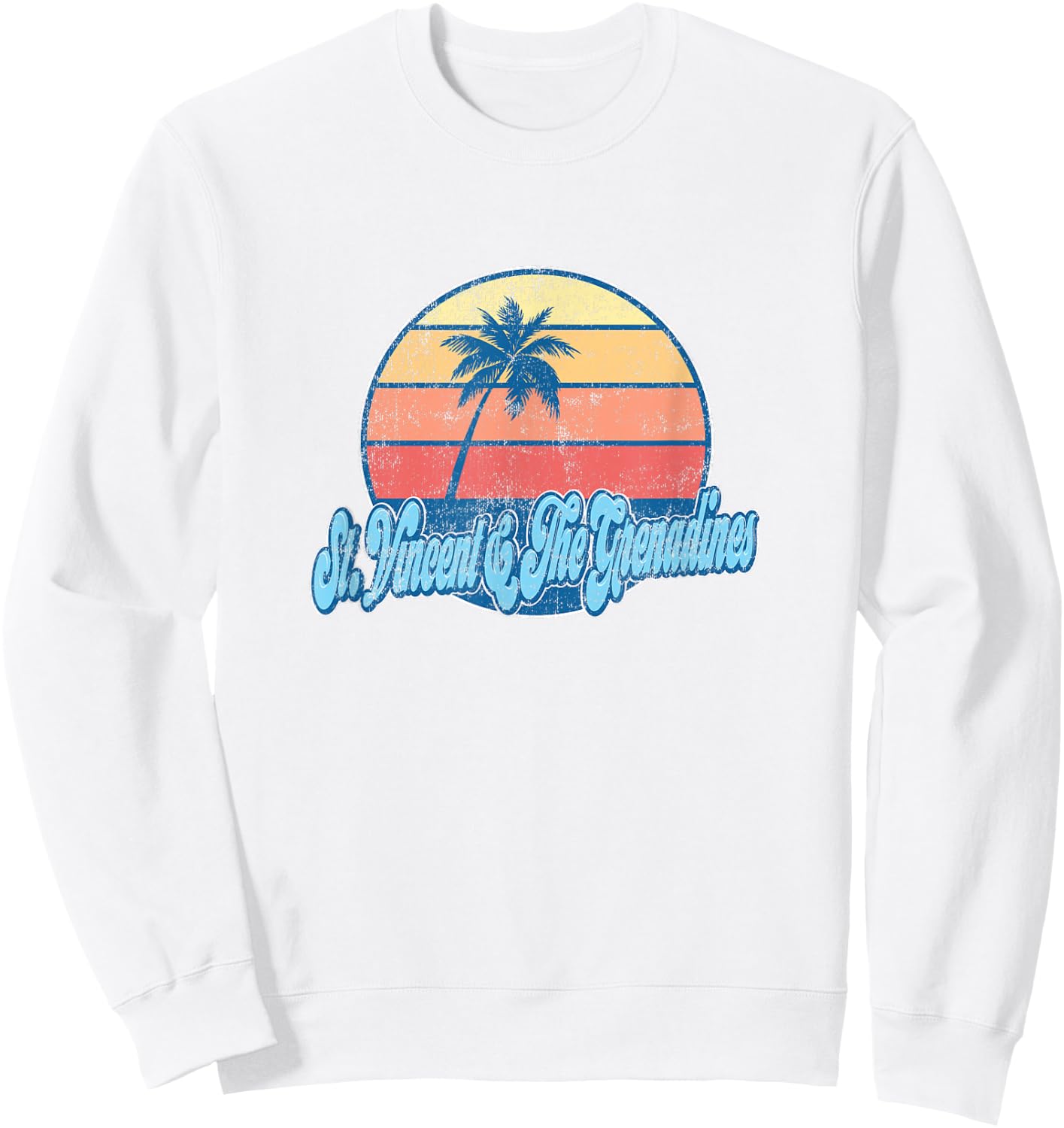 Vintage St. Vincent & The Grenadines Classic 70s Retro Surfe Sweatshirt - Sweatshirt | White