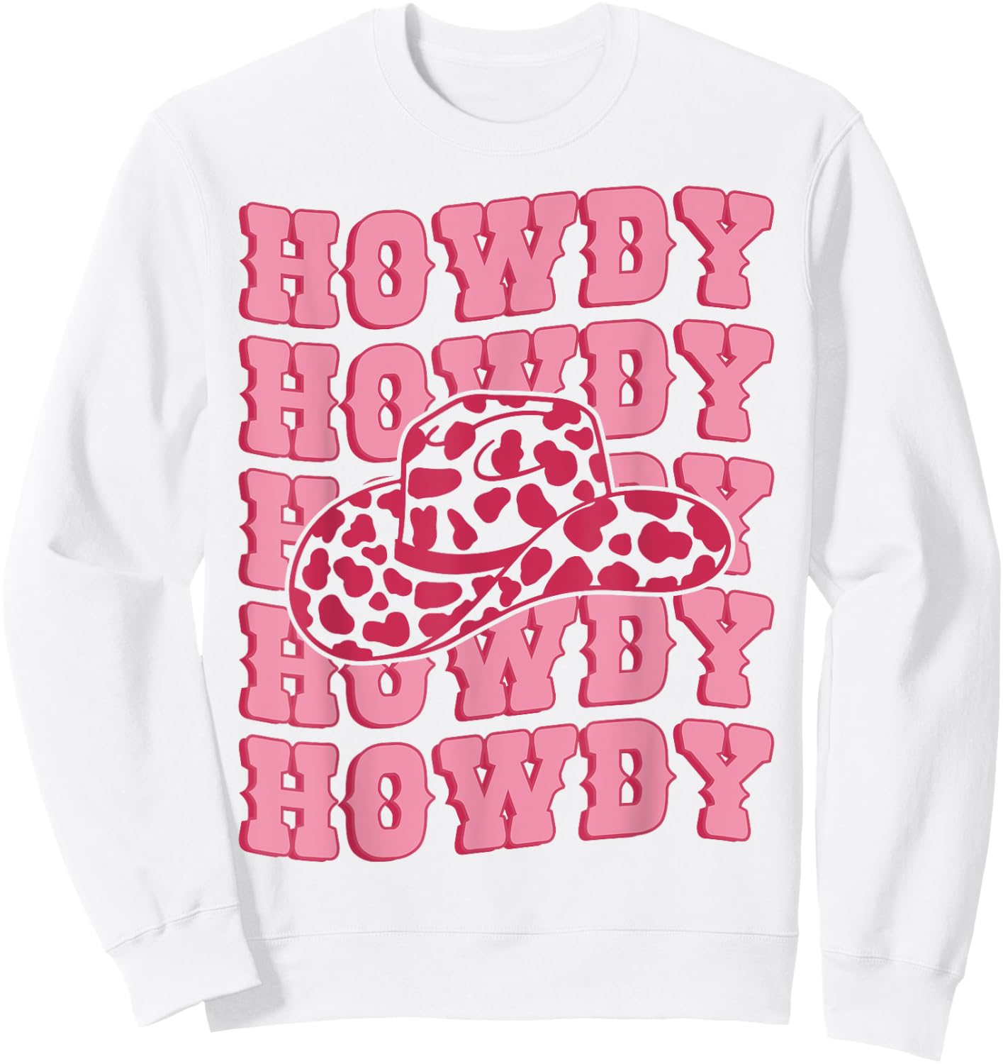 Vintage Pink Howdy Rodeo Western Country Southern Cowgirl Sweatshirt - Sweatshirt | White
