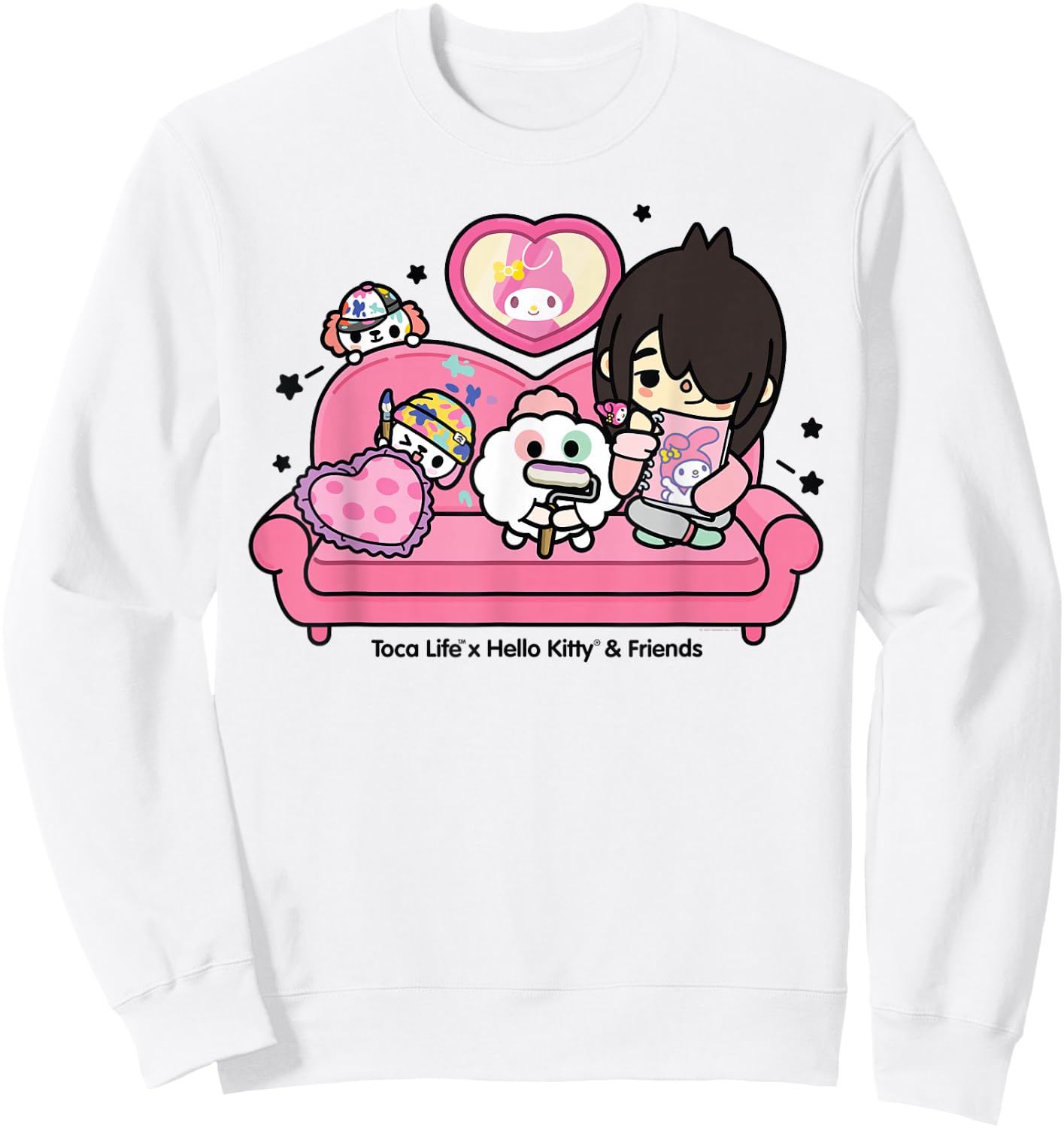 Toca Life x Hello Kitty & Friends My Melody Couch Sweatshirt - Sweatshirt | White