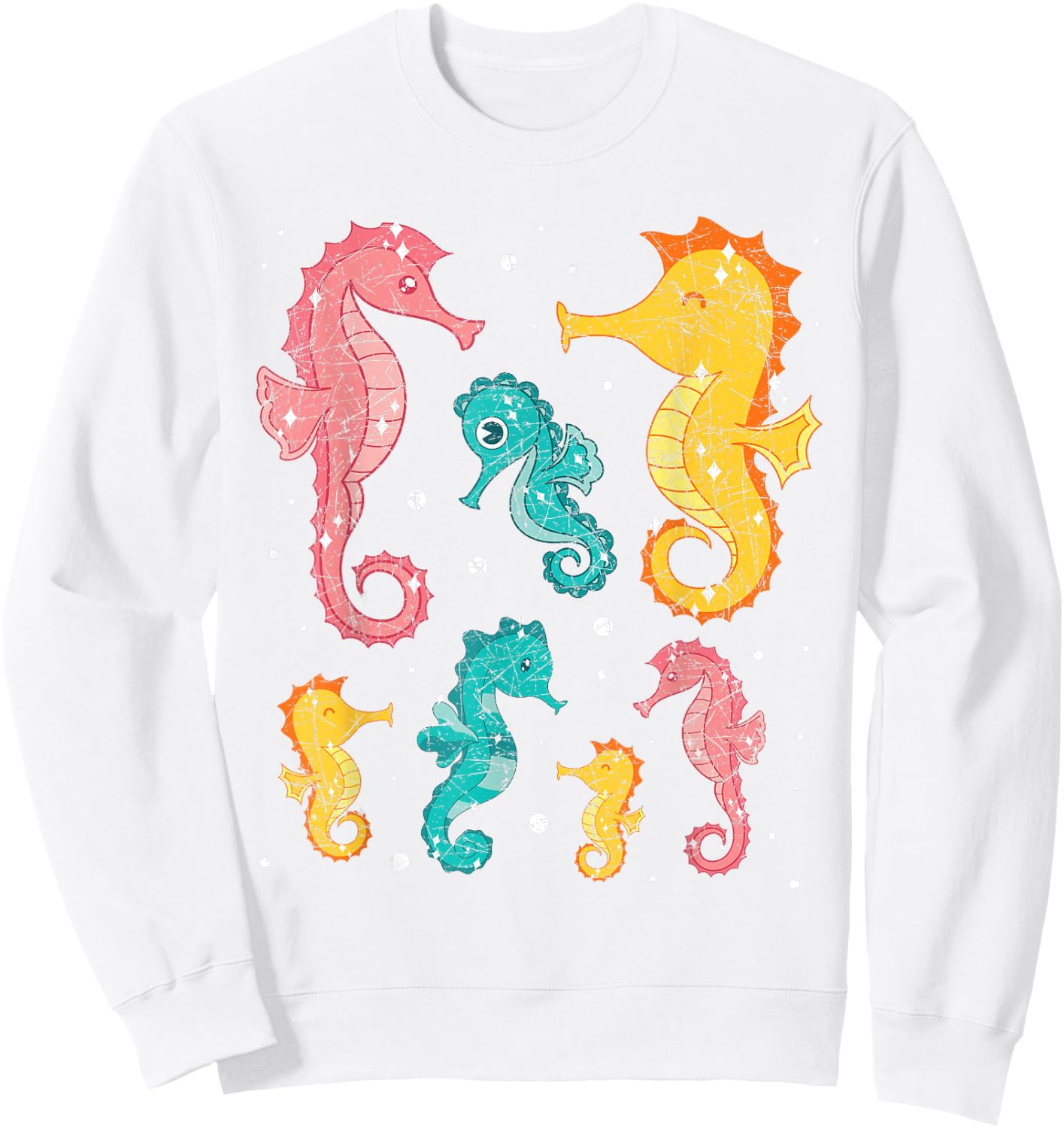 Underwater Sea Creature Fish Ocean Animal Seahorse Sweatshirt - Sweatshirt | White