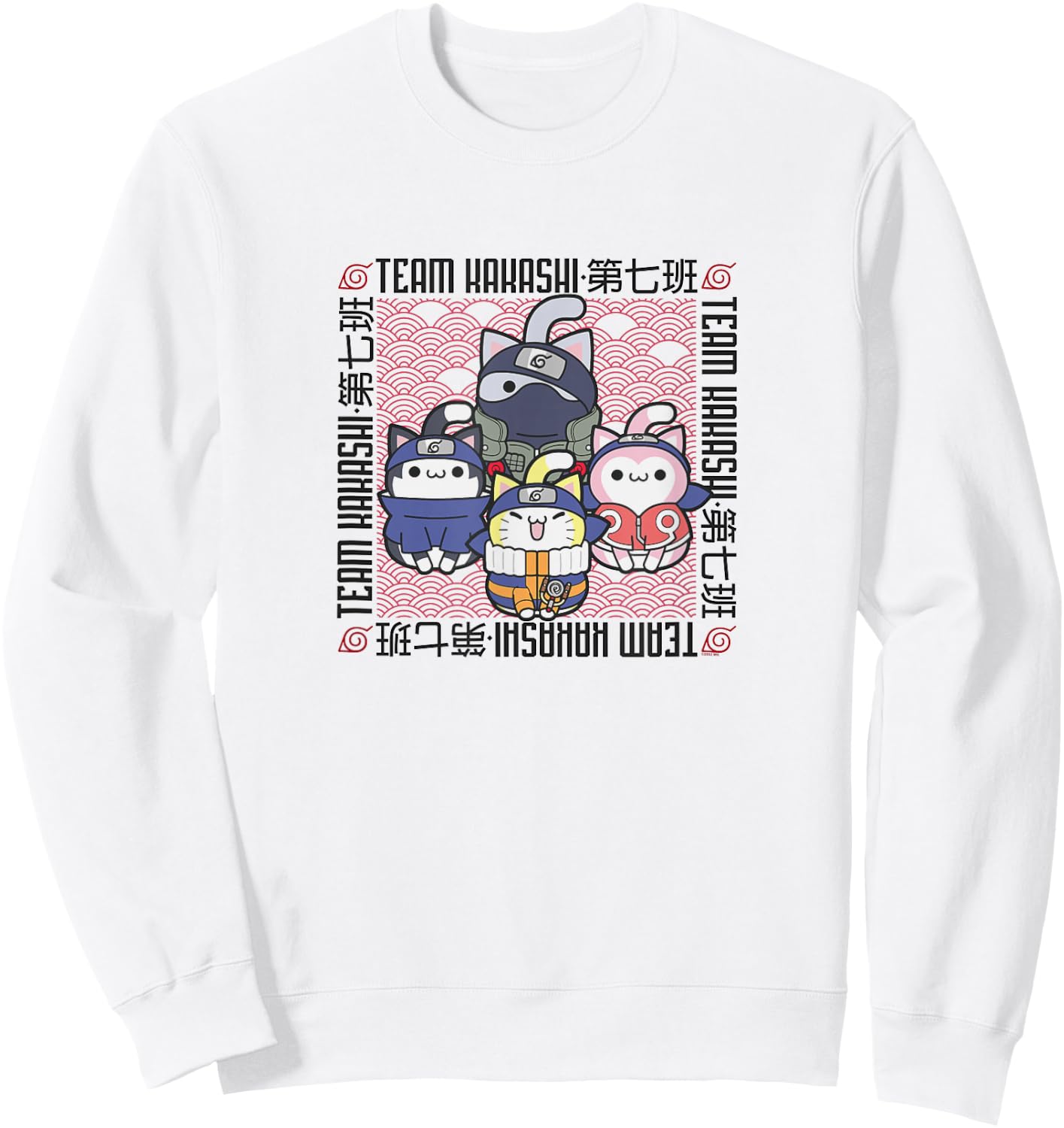 Nyaruto Team Kakashi Naruto Sasuke Sakura Group Shot Sweatshirt - Sweatshirt | White