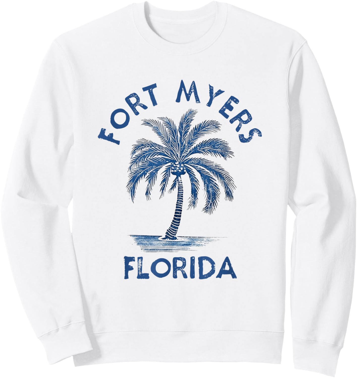 Vintage Fort Myers Florida Palm Tree FL Retro Sweatshirt - Sweatshirt | White