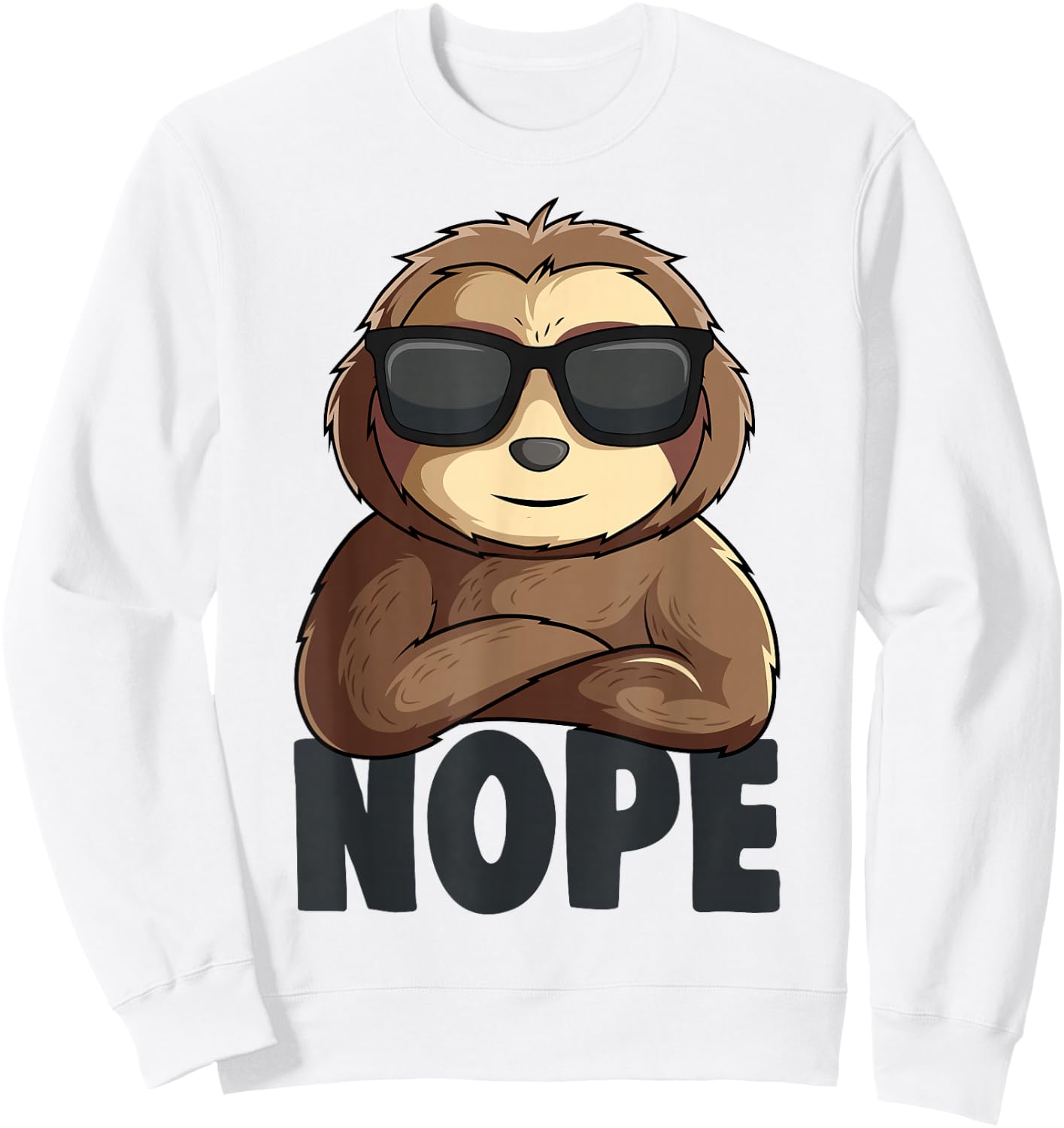 Nope Sloth Women Kids Girls Boys Youth Sweatshirt - Sweatshirt | White