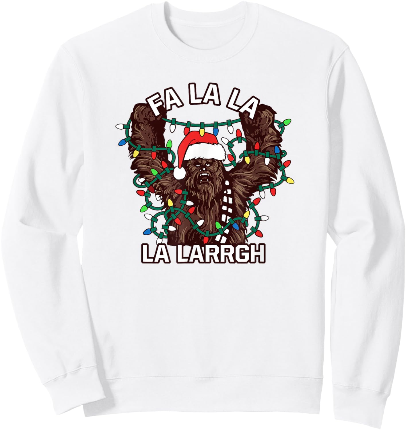 Star Wars Christmas Lights Chewbacca Life Day Sweatshirt - Sweatshirt | White