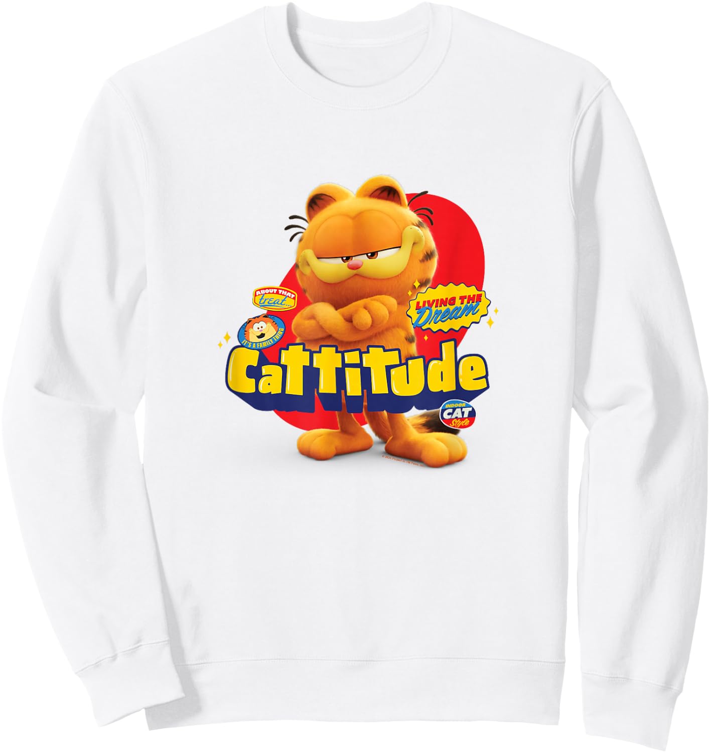 The Garfield Movie Cattitude Sassy Garfield Portrait Sweatshirt - Sweatshirt | White