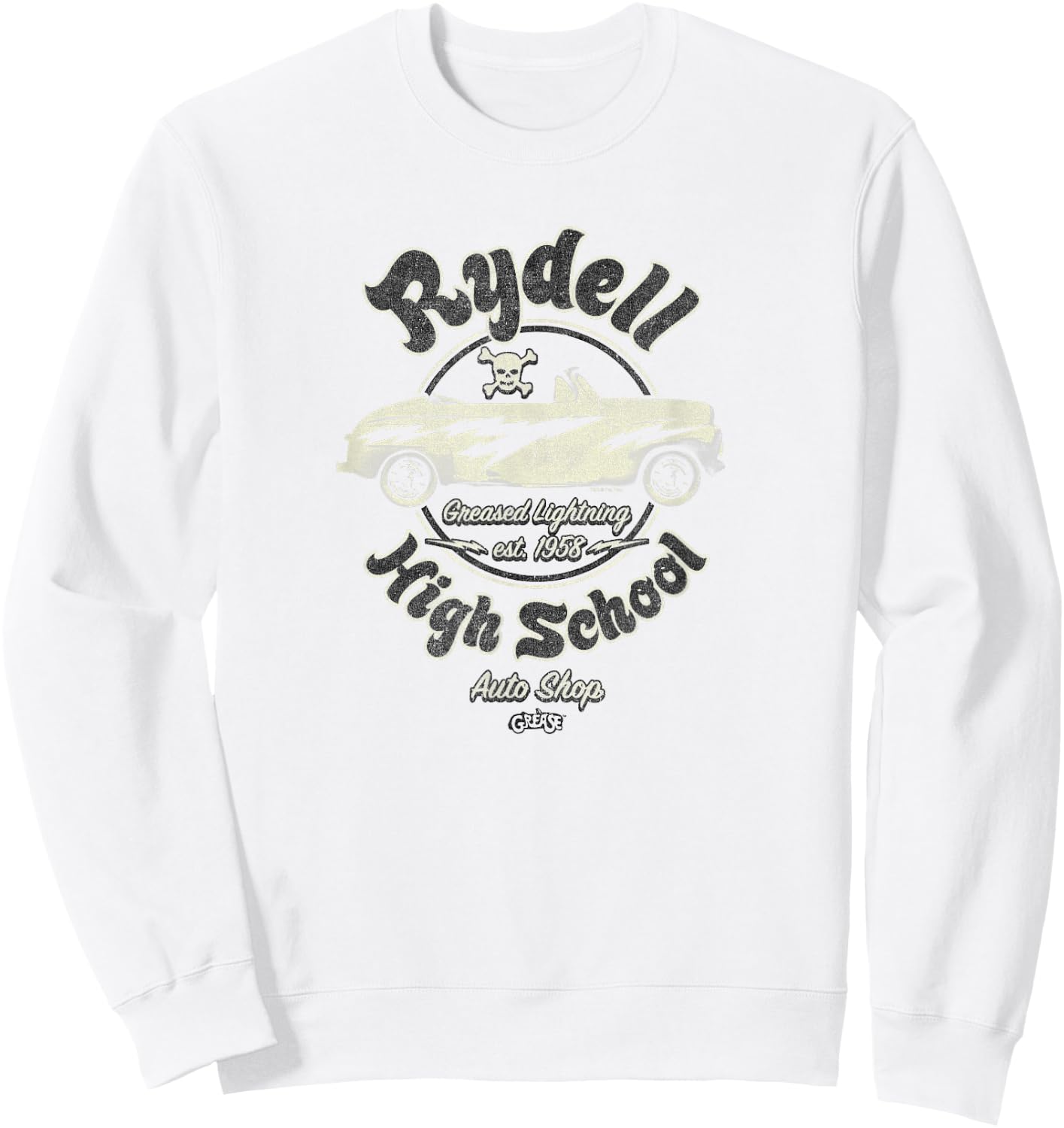 Grease - Rydell High School Auto Shop Greased Lightning Sweatshirt - Sweatshirt | White
