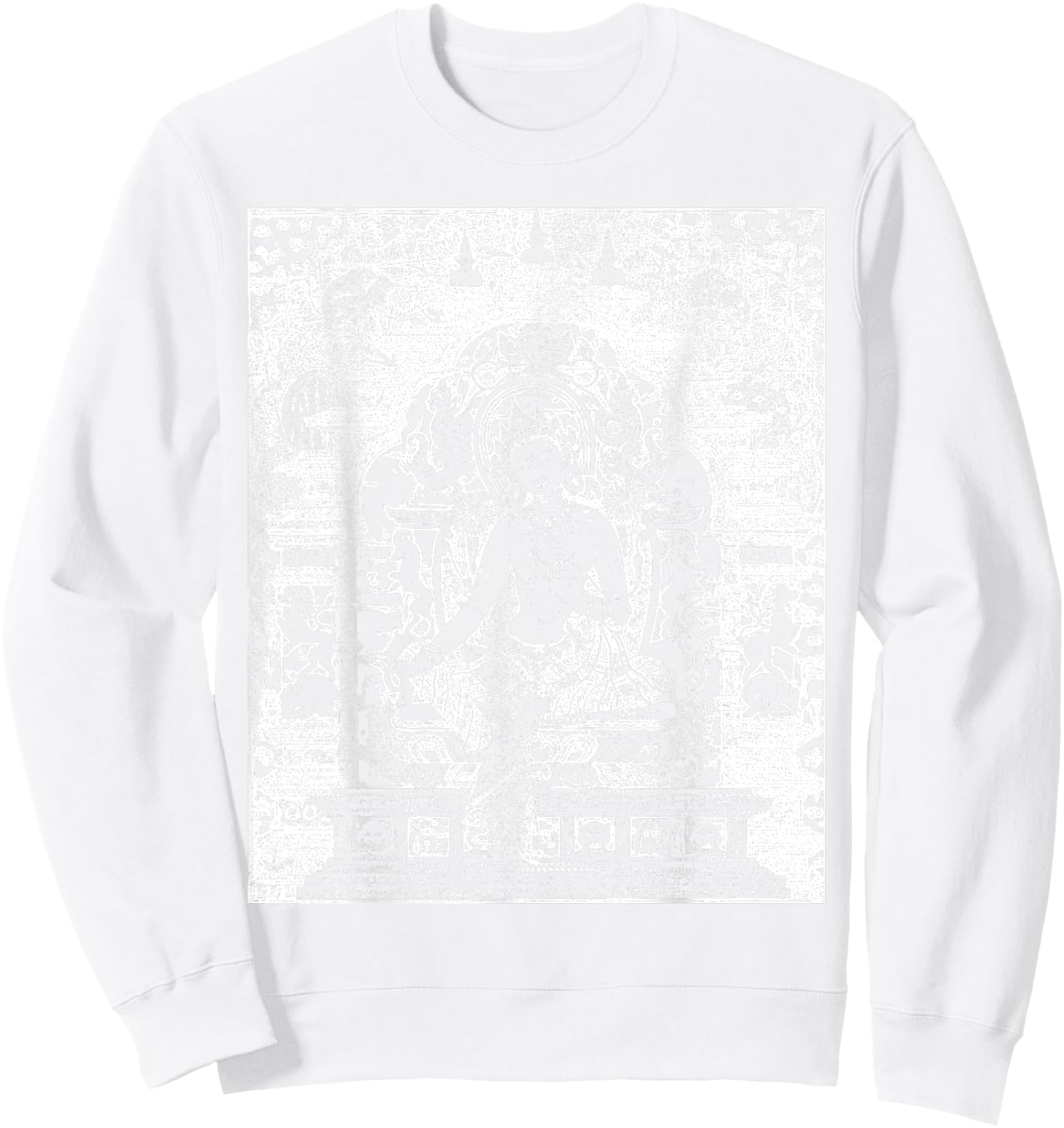 Green Tara Mantra Buddha Tibetan Vajrayana Buddhism Sweatshirt - Sweatshirt | White