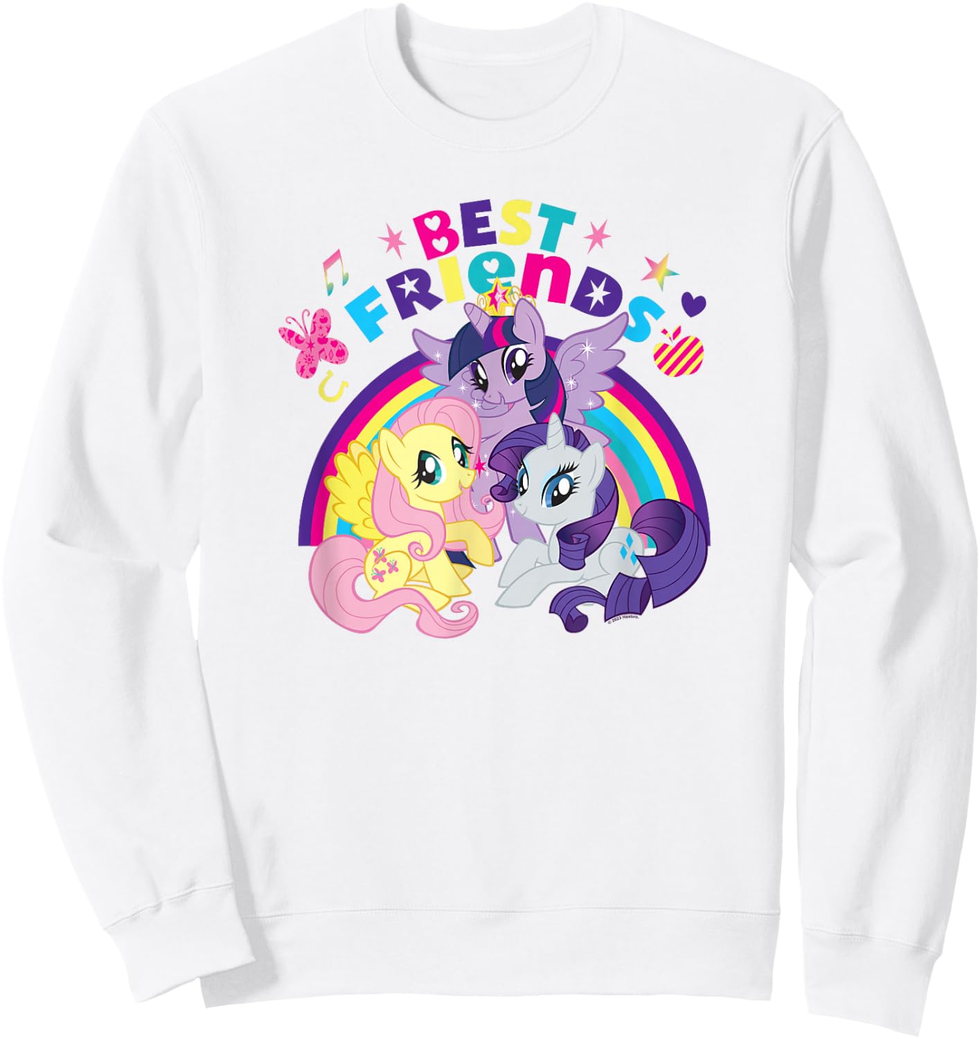 My Little Pony: Friendship Is Magic Best Friends Rainbow Sweatshirt - Sweatshirt | White