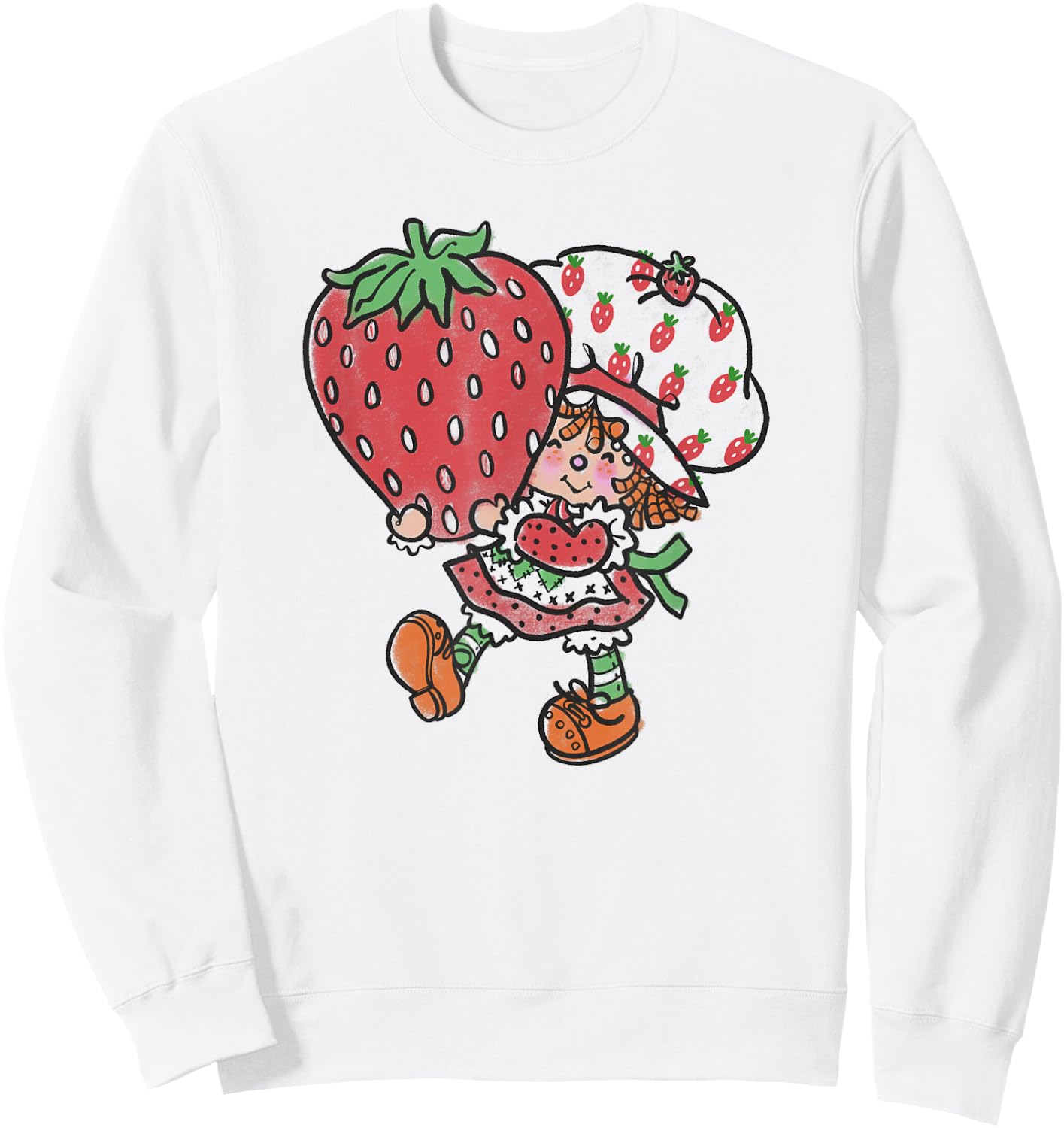 Strawberry Shortcake Mighty Cute Vintage Strawberry Sketch Sweatshirt - Sweatshirt | White