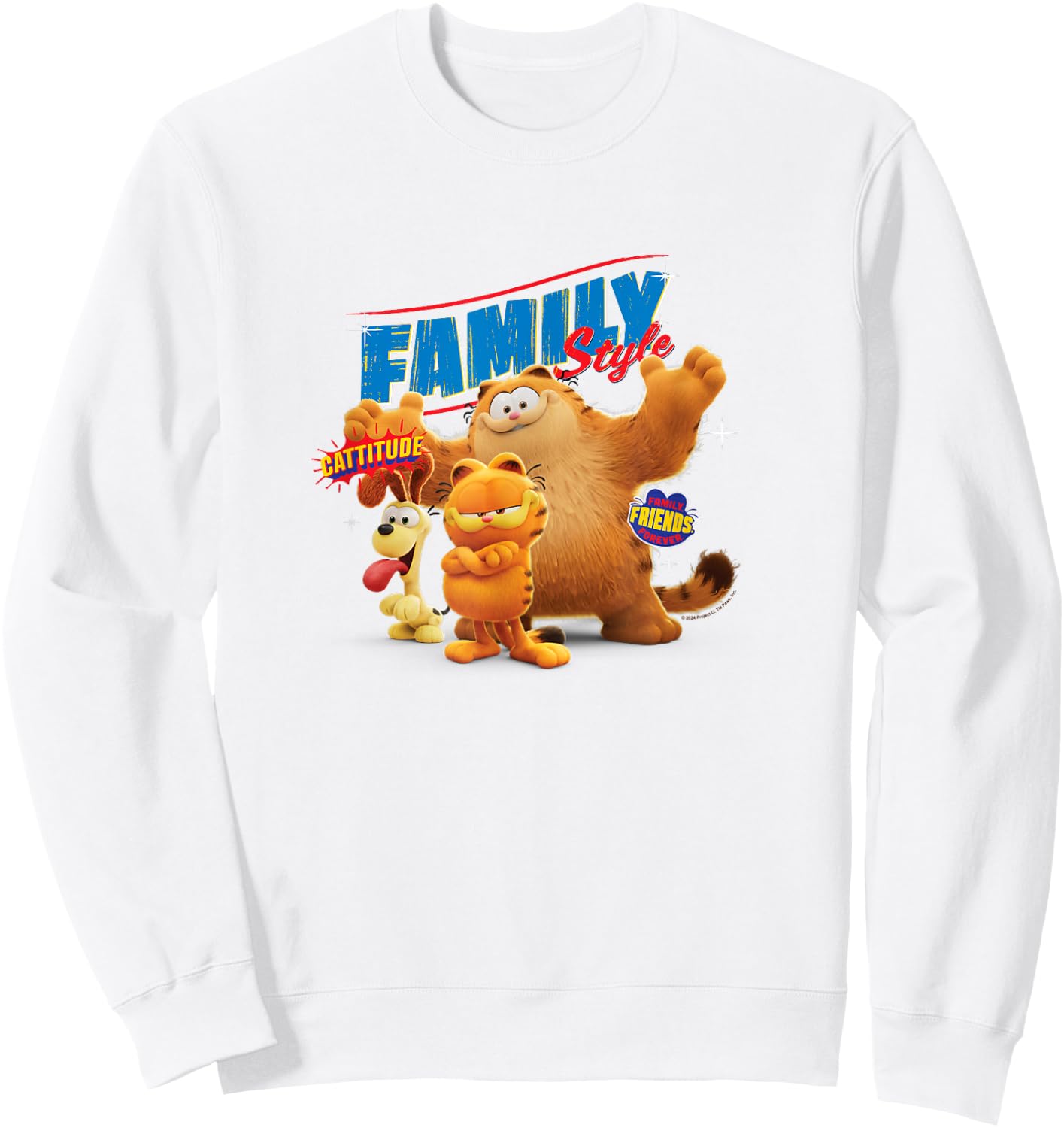 The Garfield Movie Family Style Cattitude Group Shot Sweatshirt - Sweatshirt | White
