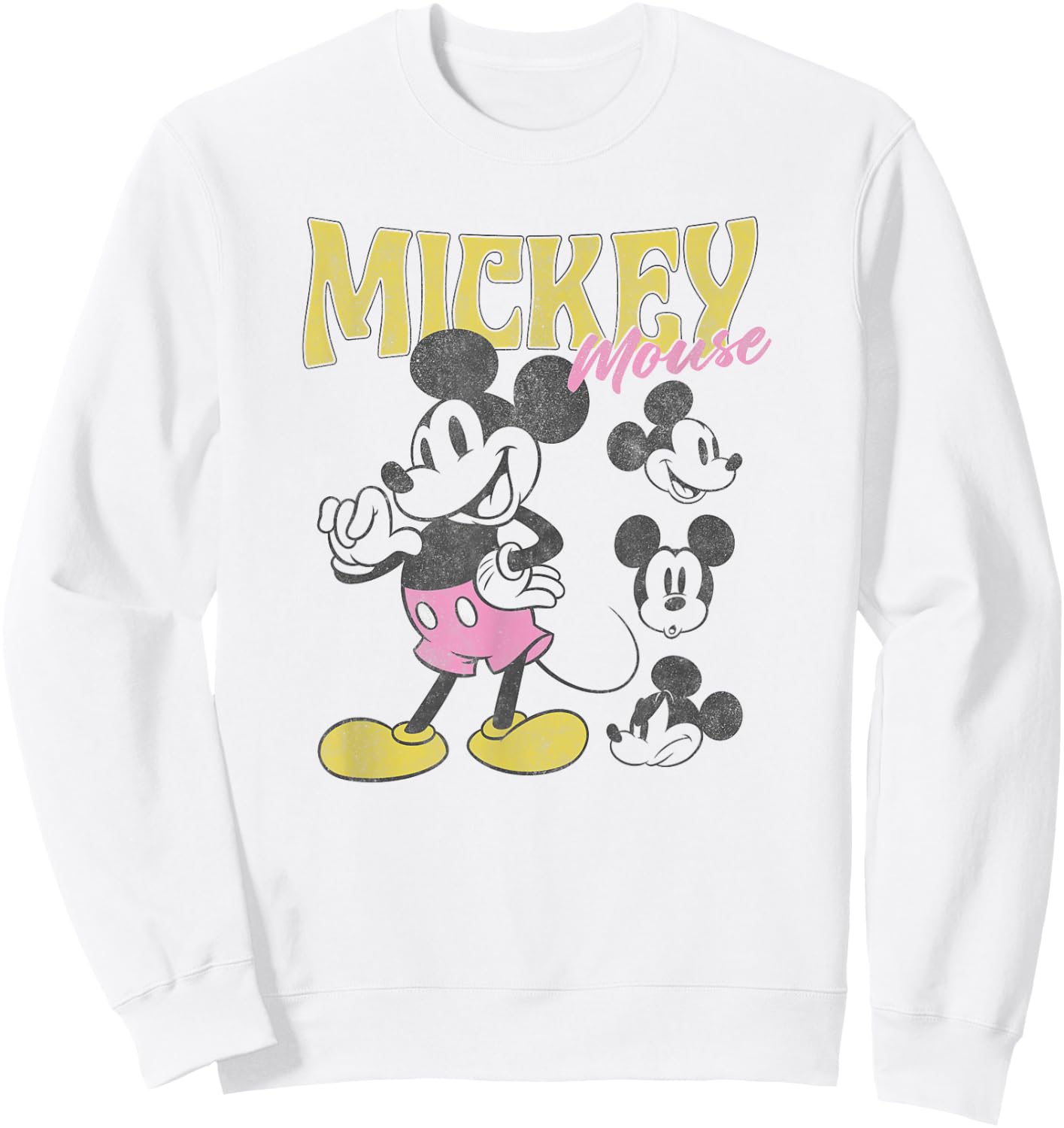 Disney Mickey Classic Mickey Poses Vintage Poster Sweatshirt - Sweatshirt | White