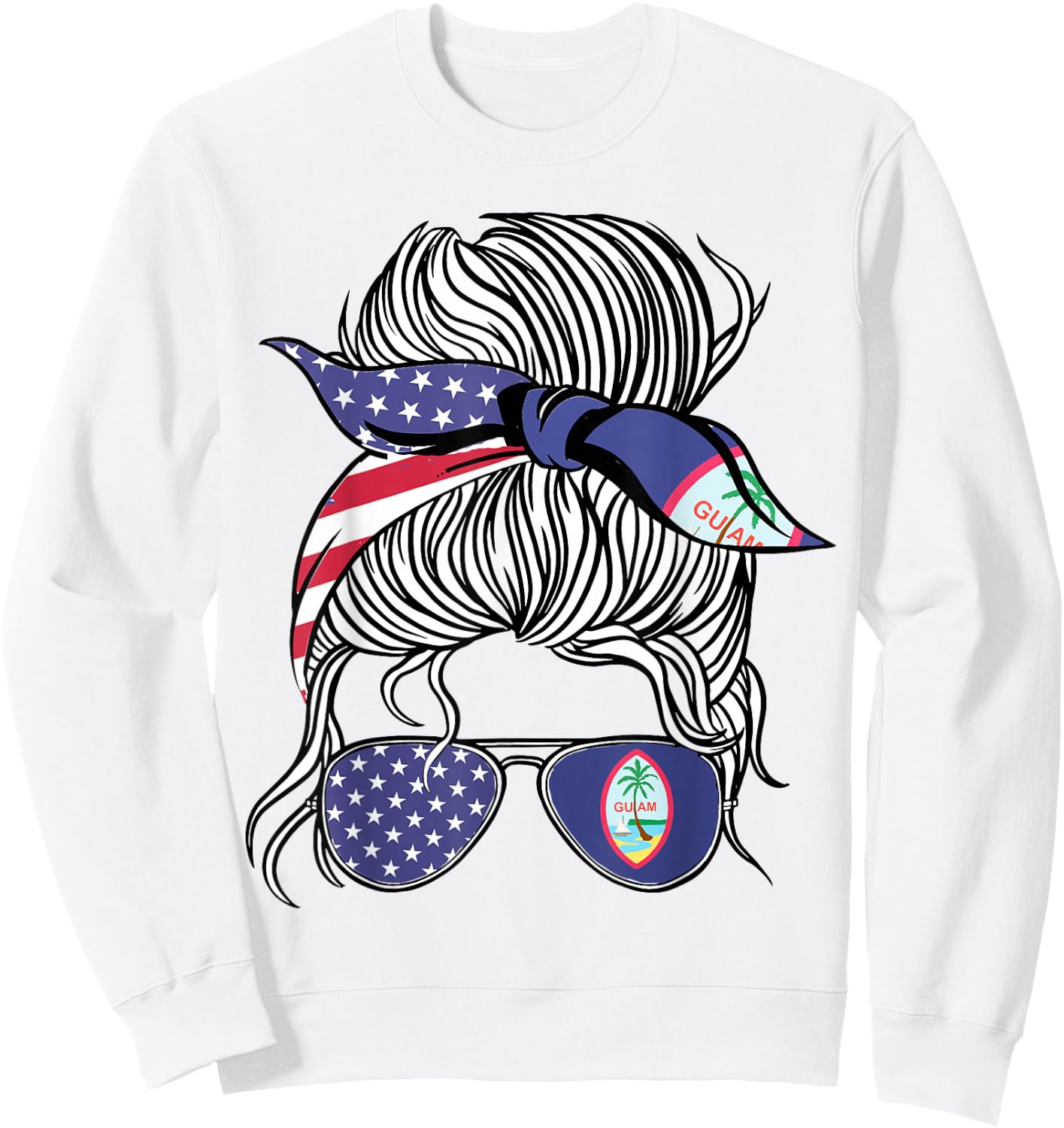 Guamanian American Patriot Grown Proud Women Girl Flag Sweatshirt - Sweatshirt | White