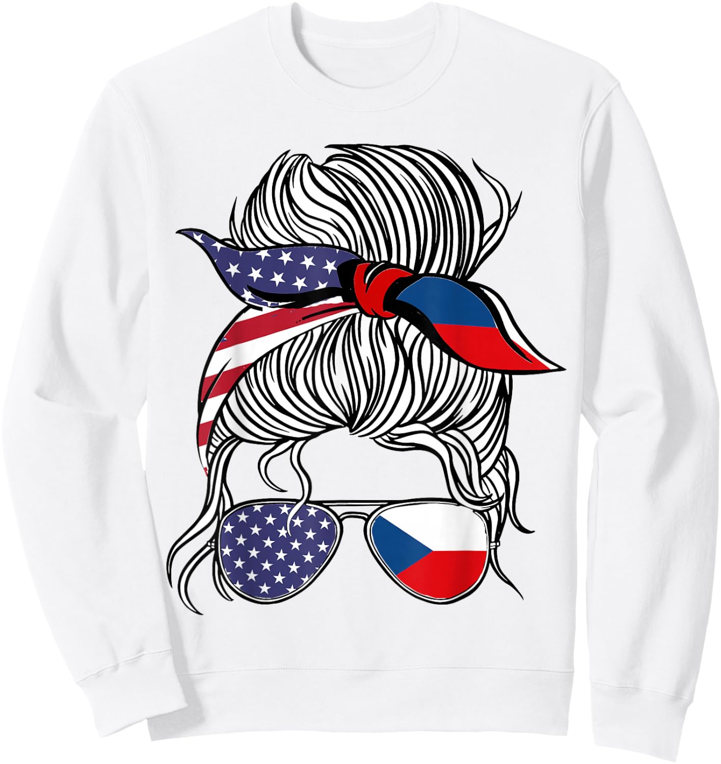 American Czech Patriot Flag Women Girl Czechia Grown Sweatshirt - Sweatshirt | White