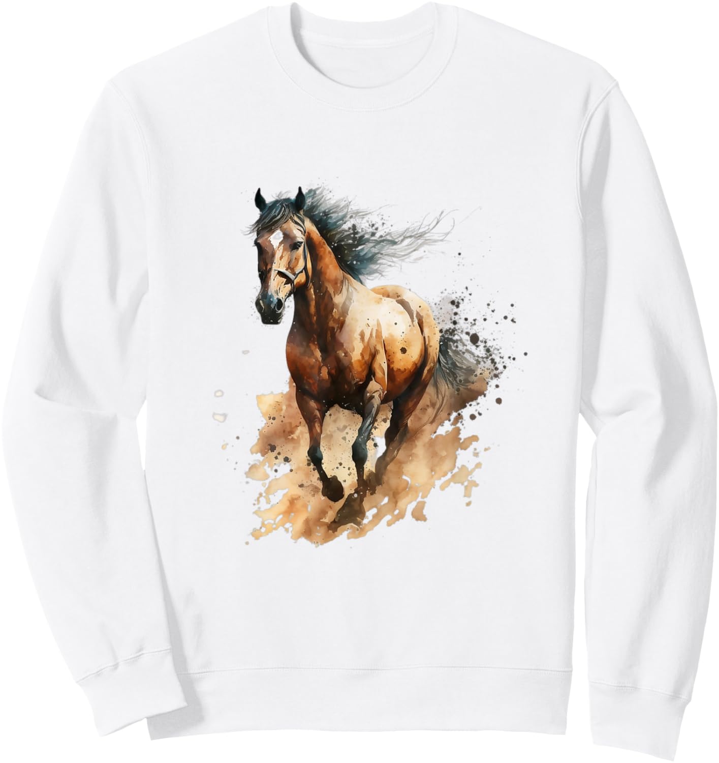 Beautiful Horse Graphic Horse Art Print for Girls Sweatshirt - Sweatshirt | White