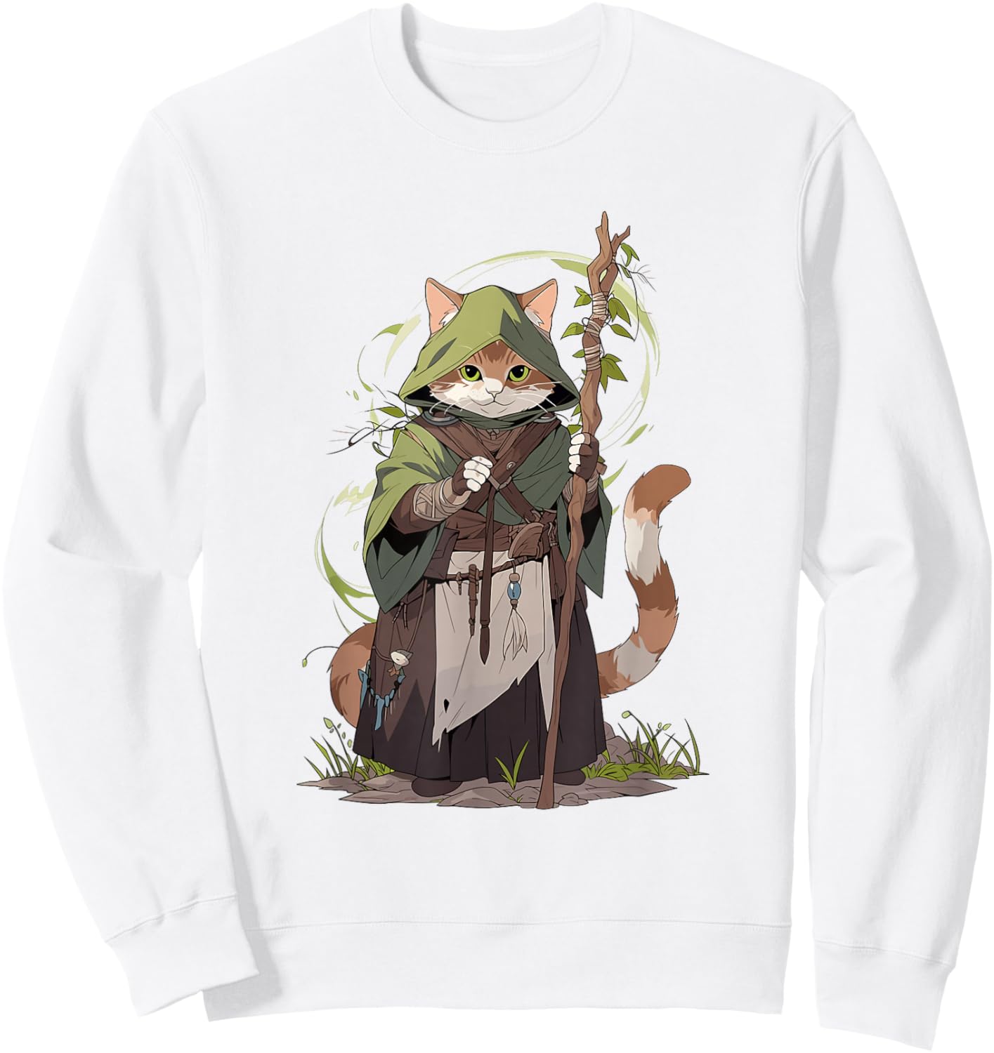 Druid Cat Sweatshirt - Sweatshirt | White