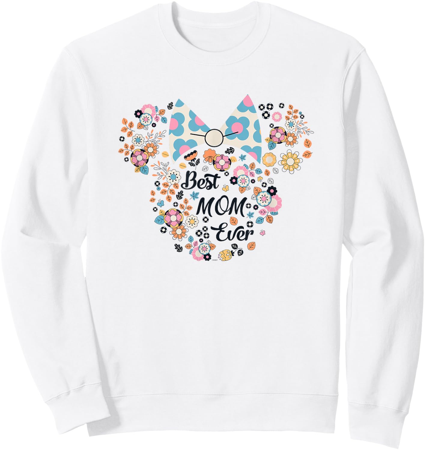 Disney Minnie Mouse Best Mom Ever Icon Flowers Mother's Day Sweatshirt - Sweatshirt | White
