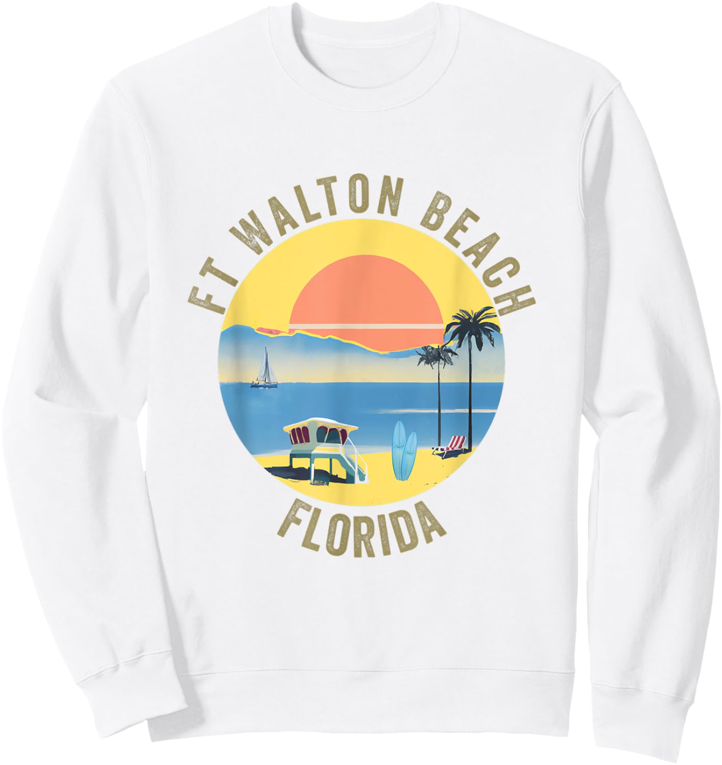 Ft Walton Beach Souvenir Apparel - Retro Vintage Sweatshirt - Sweatshirt | White