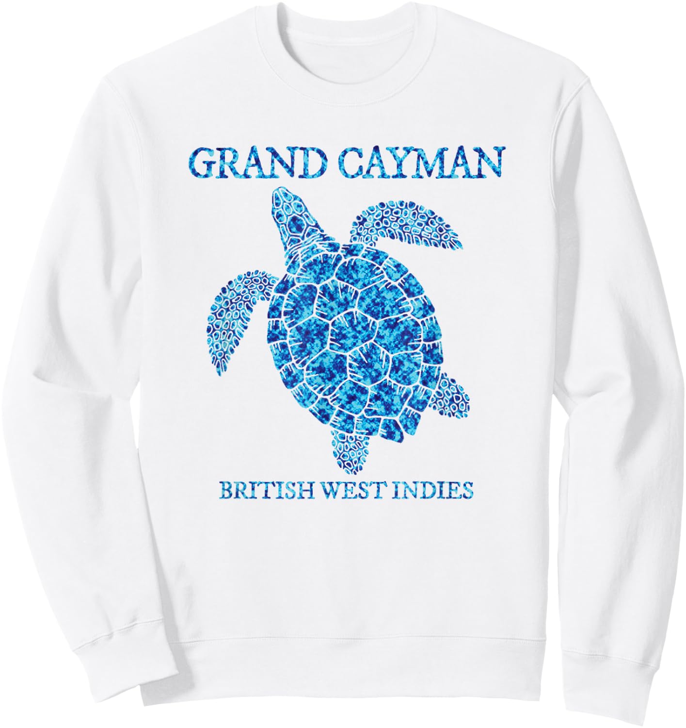 Retro Grand Cayman Islands Sea Turtle Graphic Vintage Sweatshirt - Sweatshirt | White