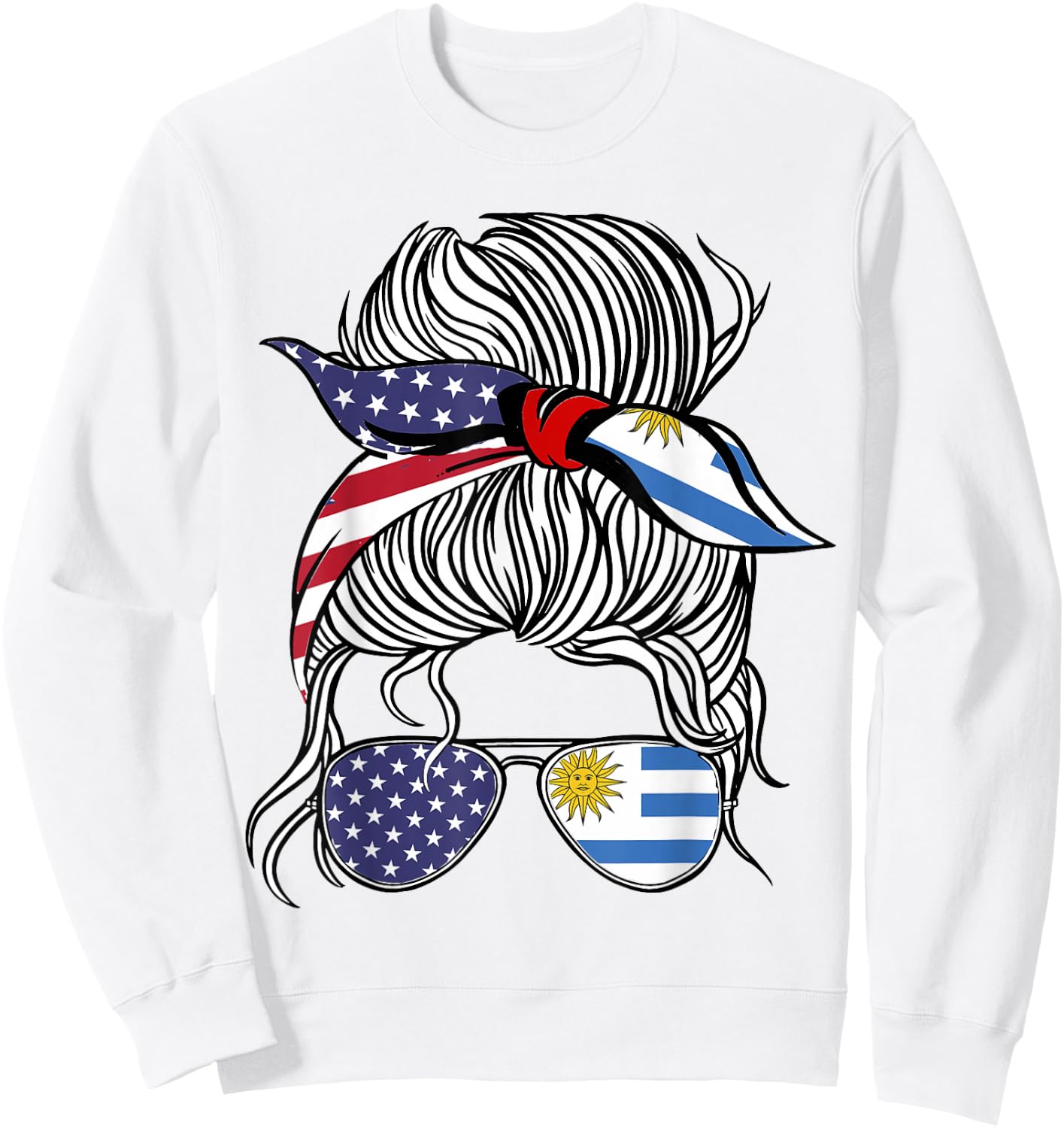 American Uruguayan Patriot Flag Women Girl Uruguay Grown Sweatshirt - Sweatshirt | White