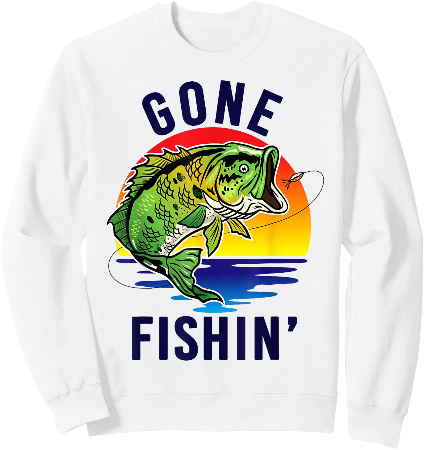 Gone Fishing-Shirt Youth Boys Kids Toddler Funny Bass Fish Sweatshirt - Sweatshirt | White