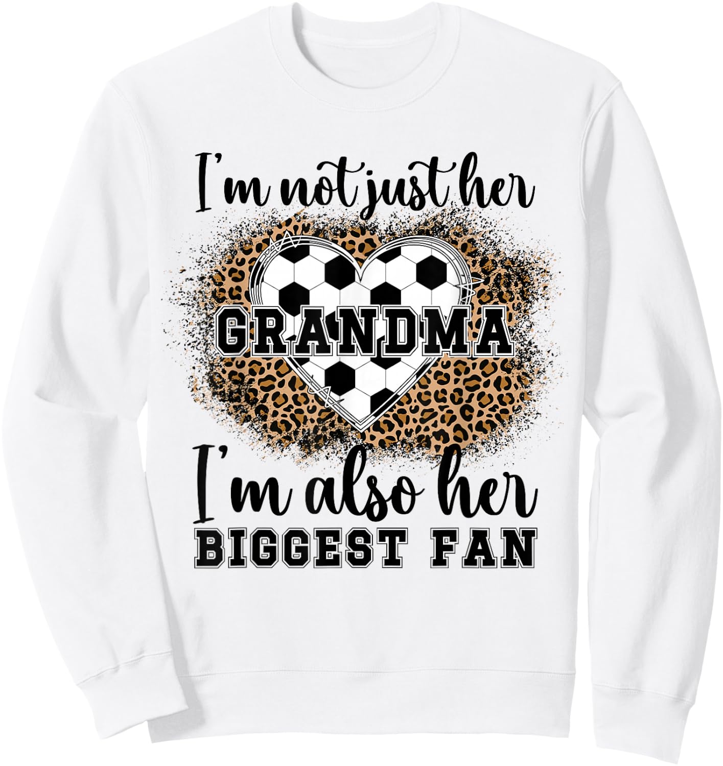 Her Biggest Fan Soccer Grandma Of A Soccer Player Grandma Sweatshirt - Sweatshirt | White