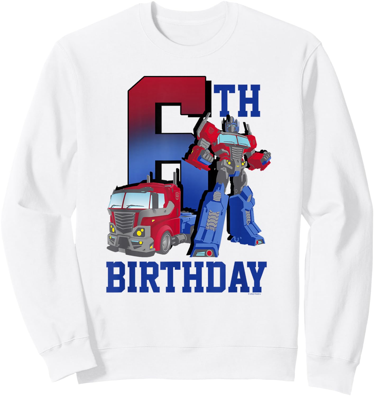 Transformers Optimus Prime 6th Birthday Gradient Fill Poster Sweatshirt - Sweatshirt | White