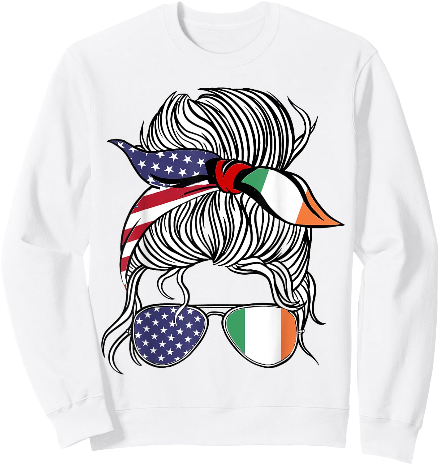 American Irish Patriot Flag Women Girl Ireland Grown Sweatshirt - Sweatshirt | White