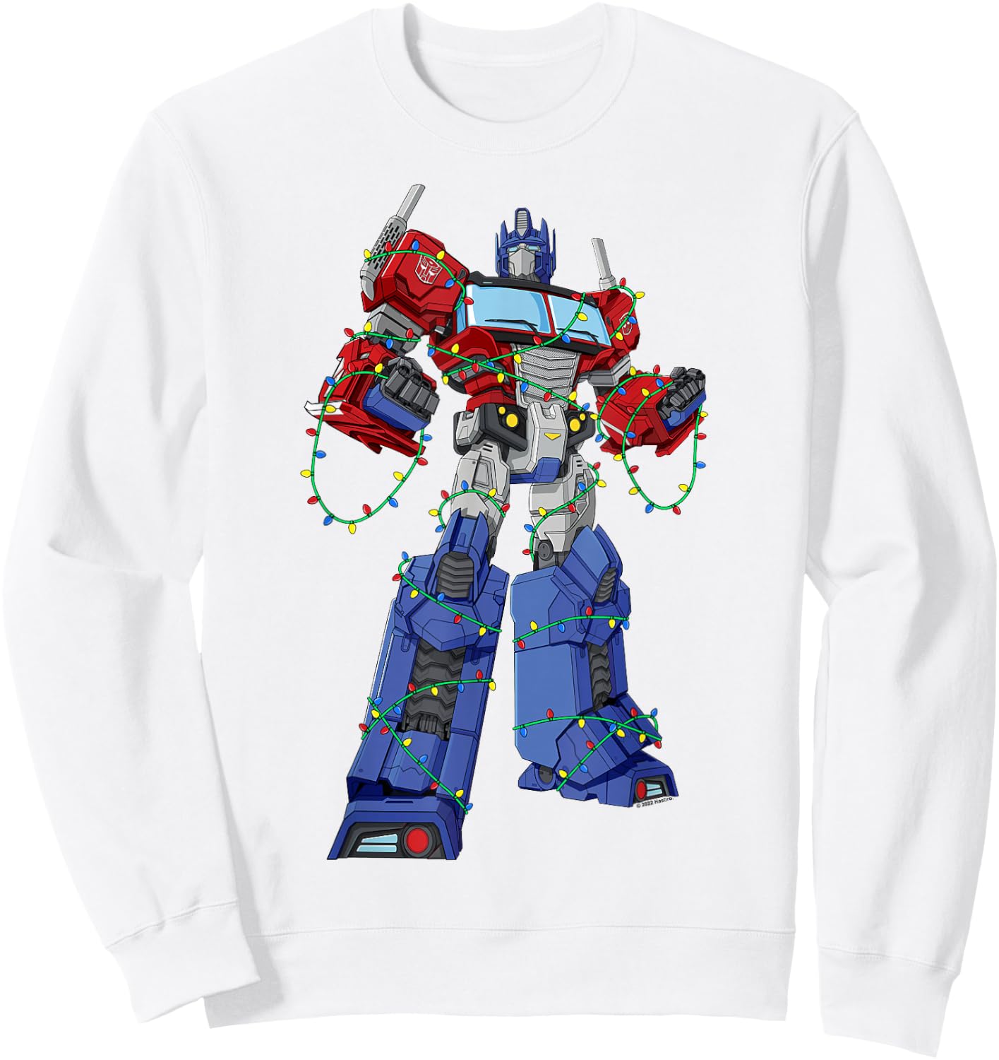 Transformers Optimus Prime Christmas Lights Wrap Sweatshirt - Sweatshirt | White