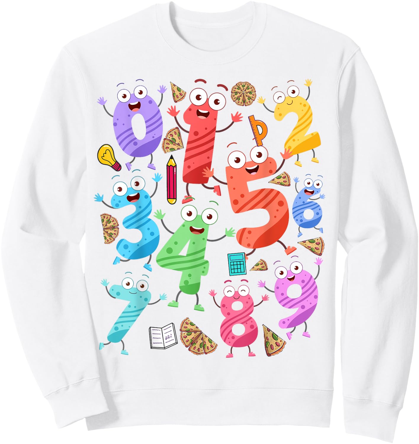 Maths Day Costume Idea For Kids & Teacher Numbers Maths Sweatshirt - Sweatshirt | White