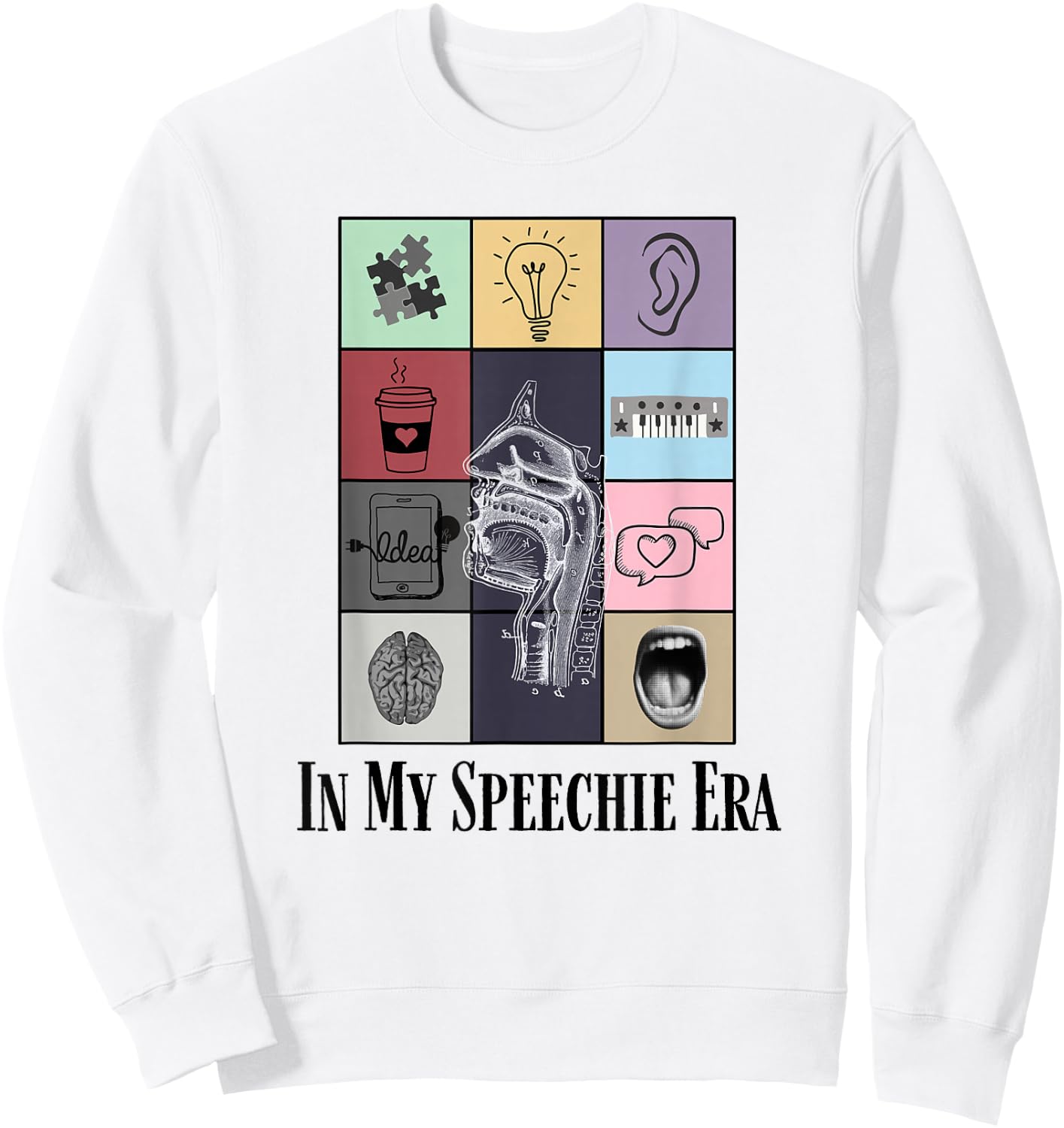 Retro Speech Therapist SLP Speech Therapy In My Speechie Era Sweatshirt - Sweatshirt | White