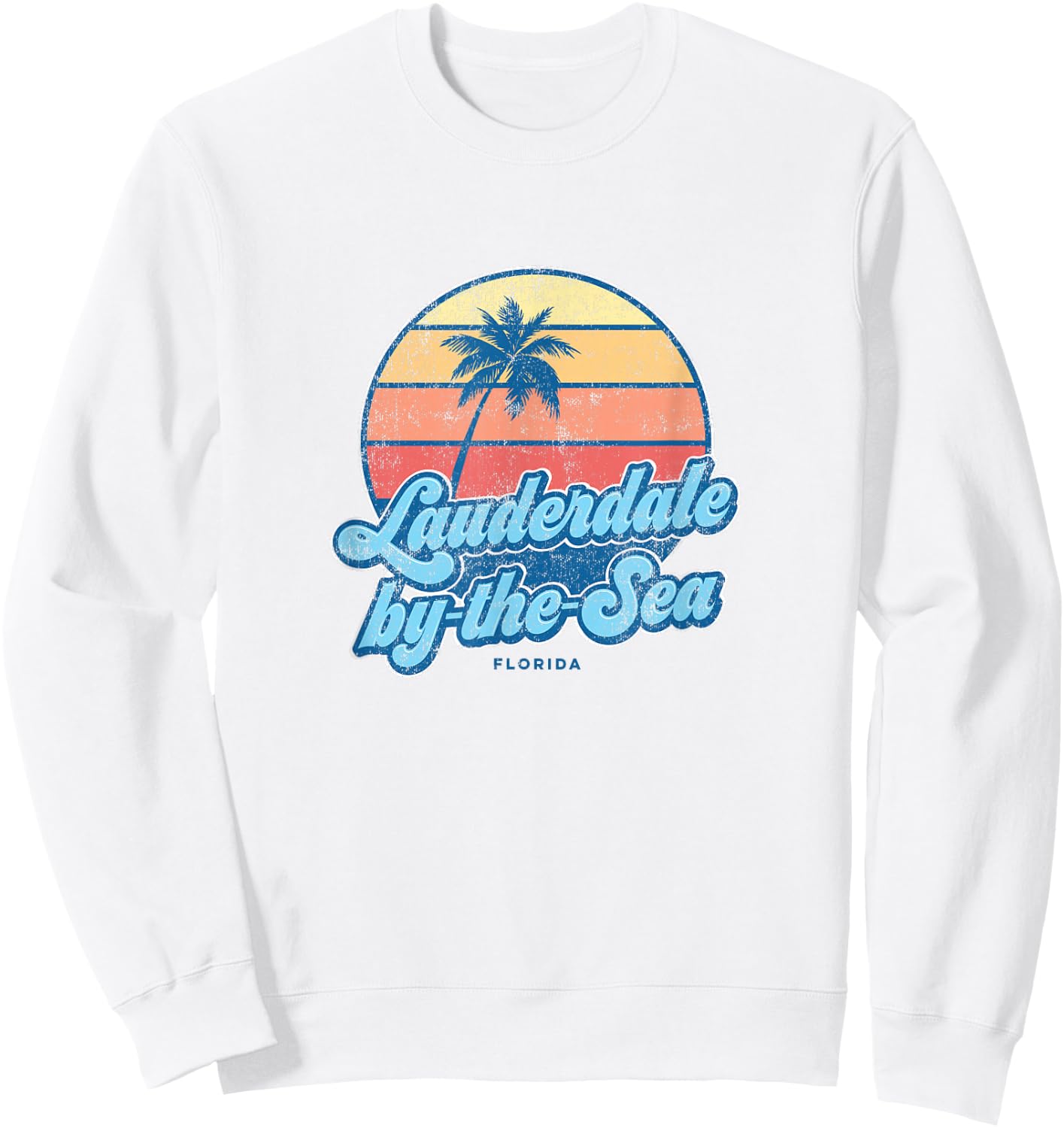 Vintage Lauderdale-by-the-Sea Florida FL Classic 70s Retro S Sweatshirt - Sweatshirt | White