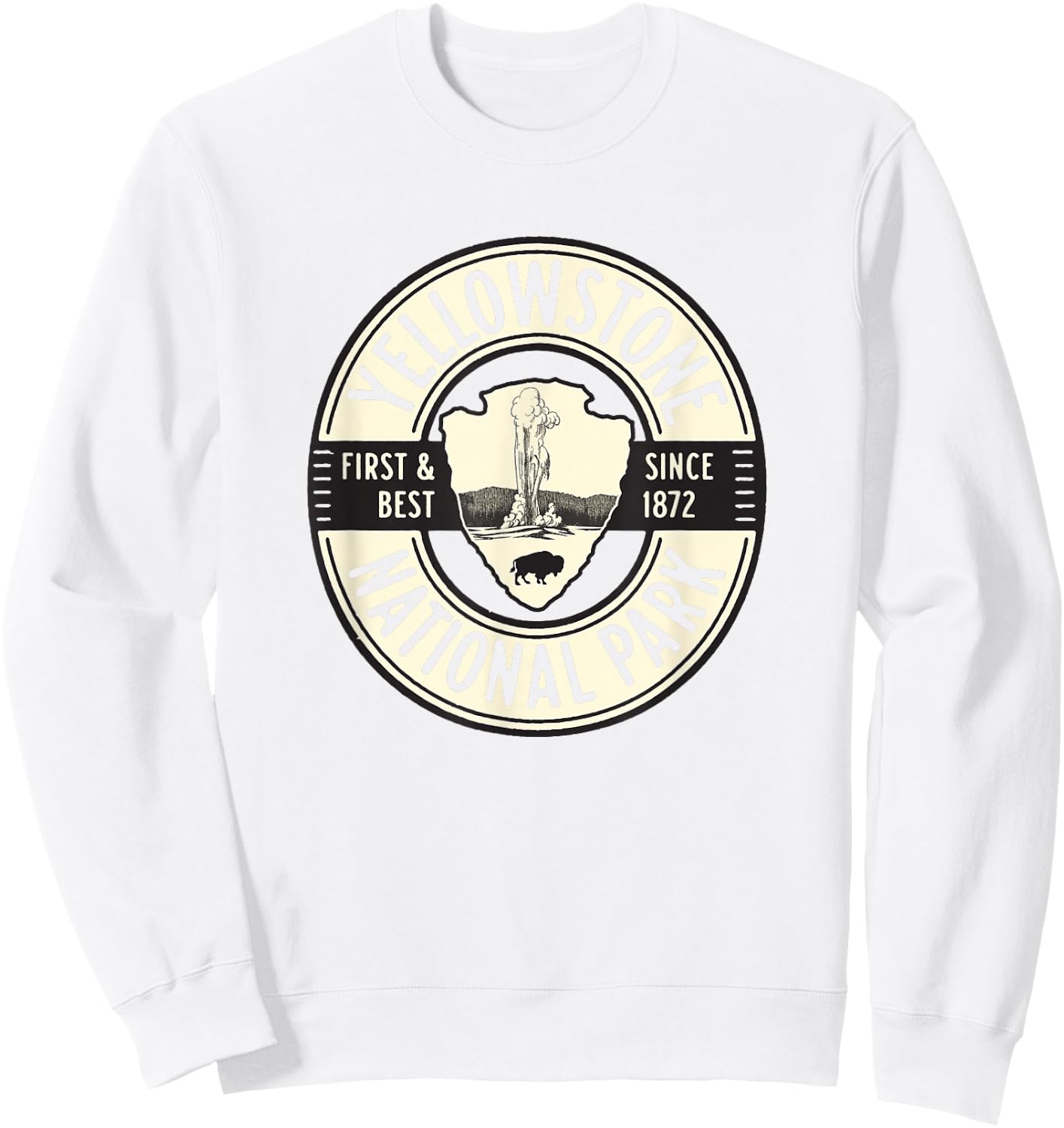 Yellowstone National Park Old Faithful Graphic Sweatshirt - Sweatshirt | White